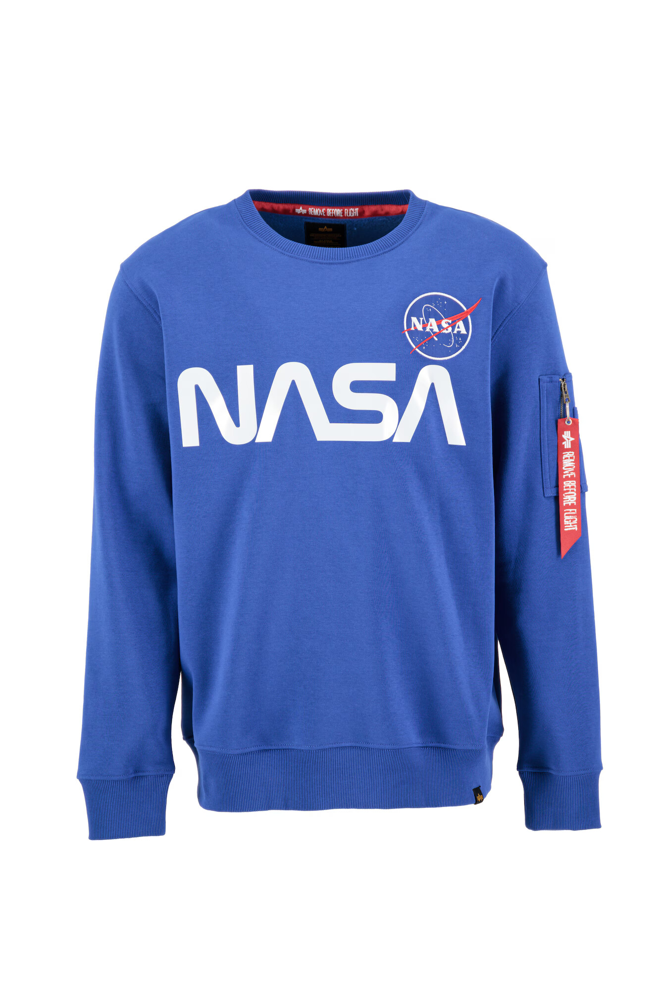 ALPHA INDUSTRIES Bluză de molton 'Nasa Reflective' albastru / alb - Pled.ro