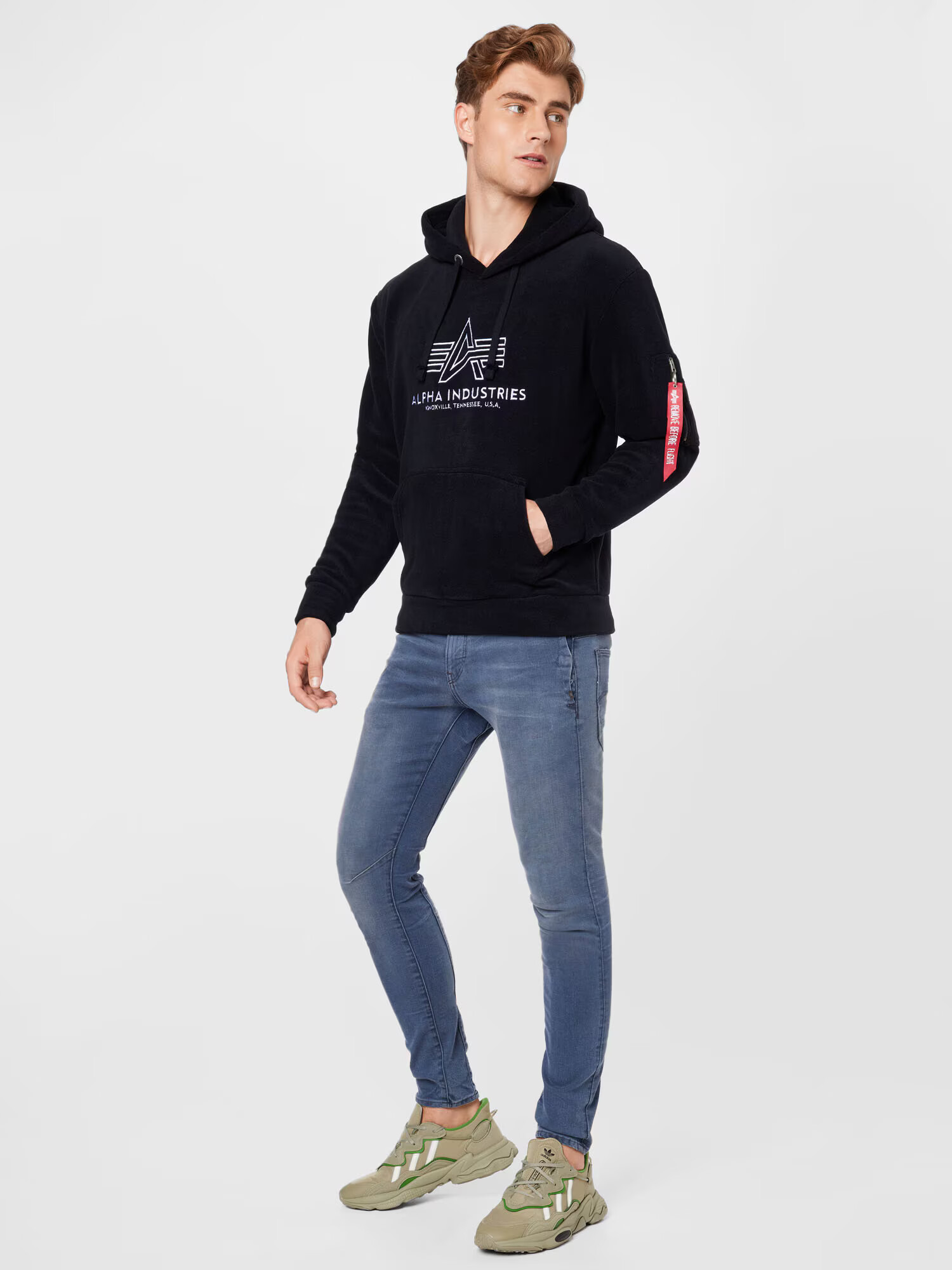 ALPHA INDUSTRIES Bluză de molton negru - Pled.ro