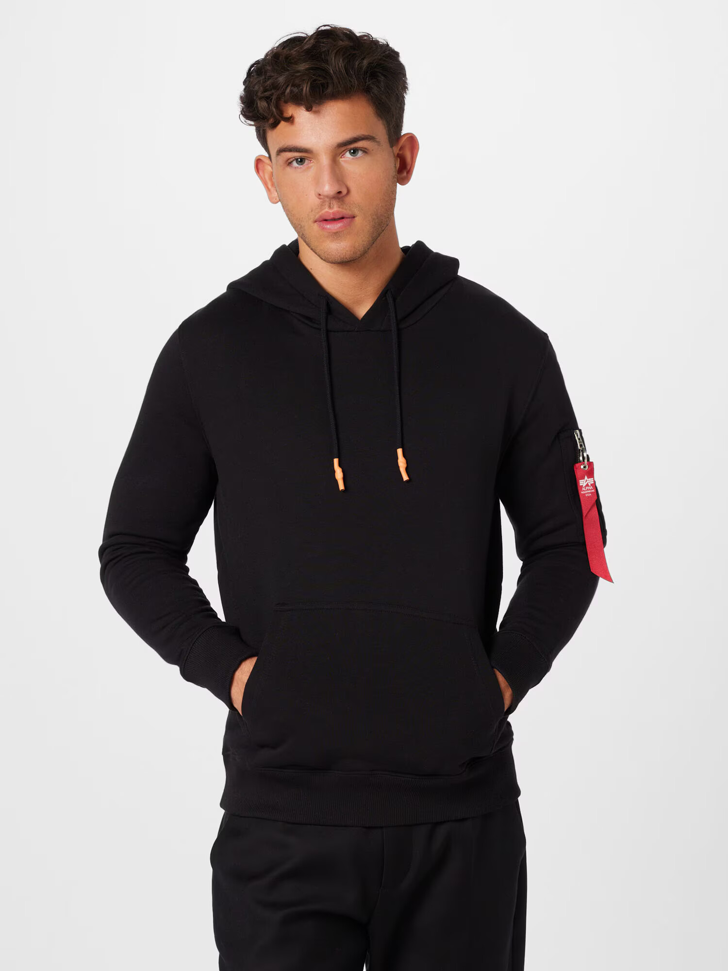 ALPHA INDUSTRIES Bluză de molton negru - Pled.ro