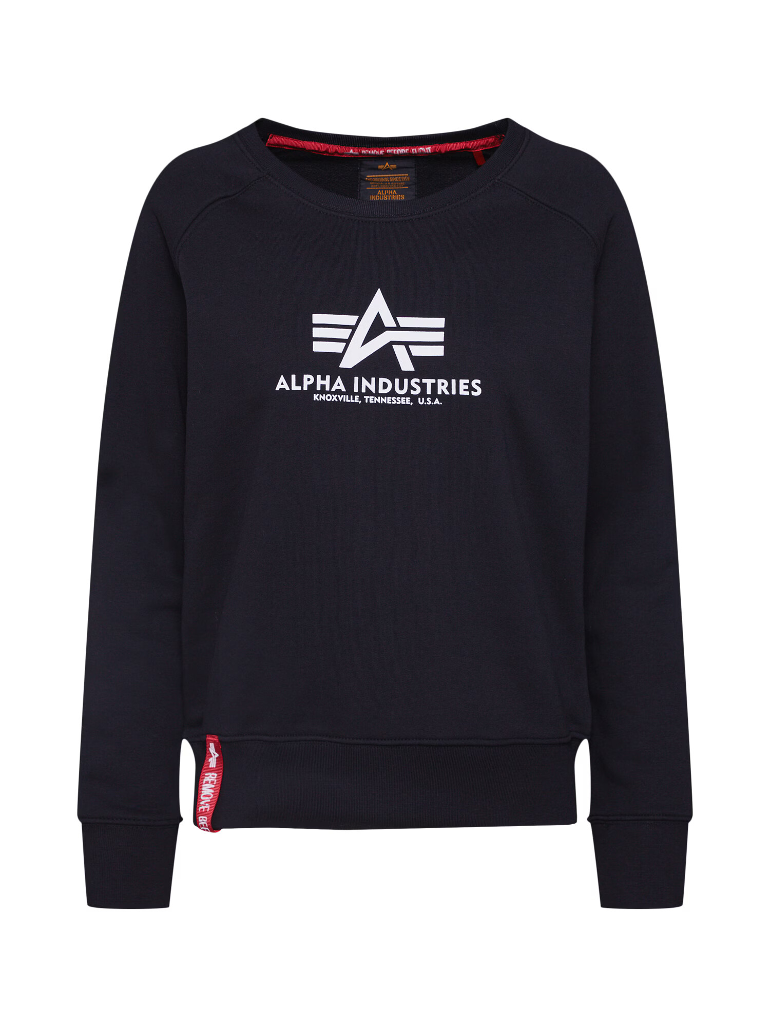 ALPHA INDUSTRIES Bluză de molton negru / alb - Pled.ro