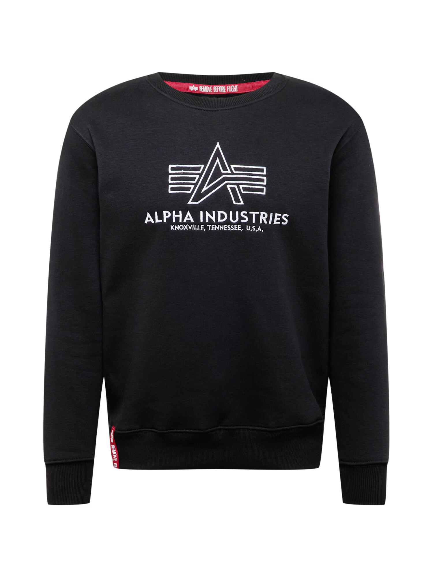 ALPHA INDUSTRIES Bluză de molton negru / alb - Pled.ro