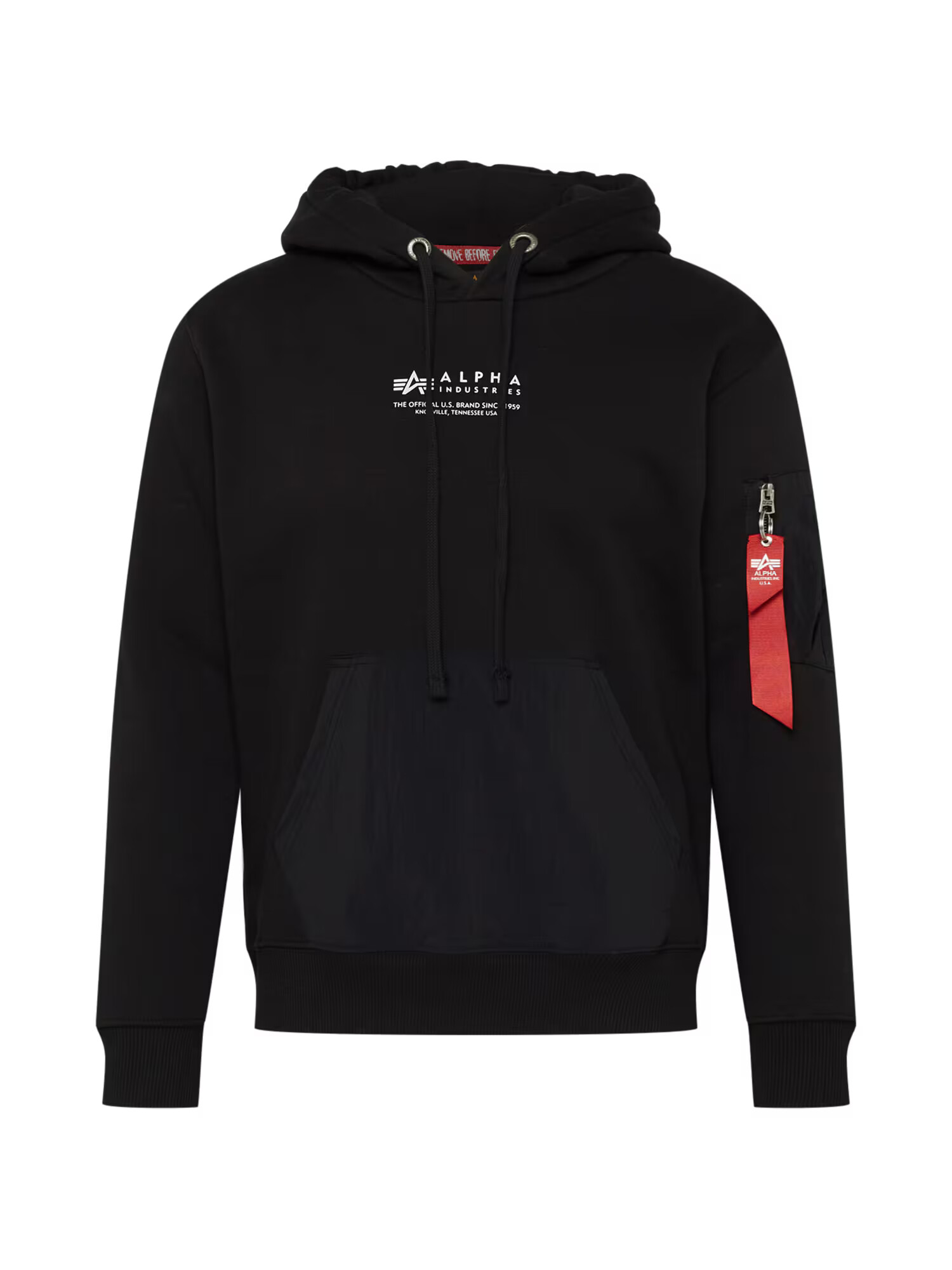 ALPHA INDUSTRIES Bluză de molton negru / alb - Pled.ro