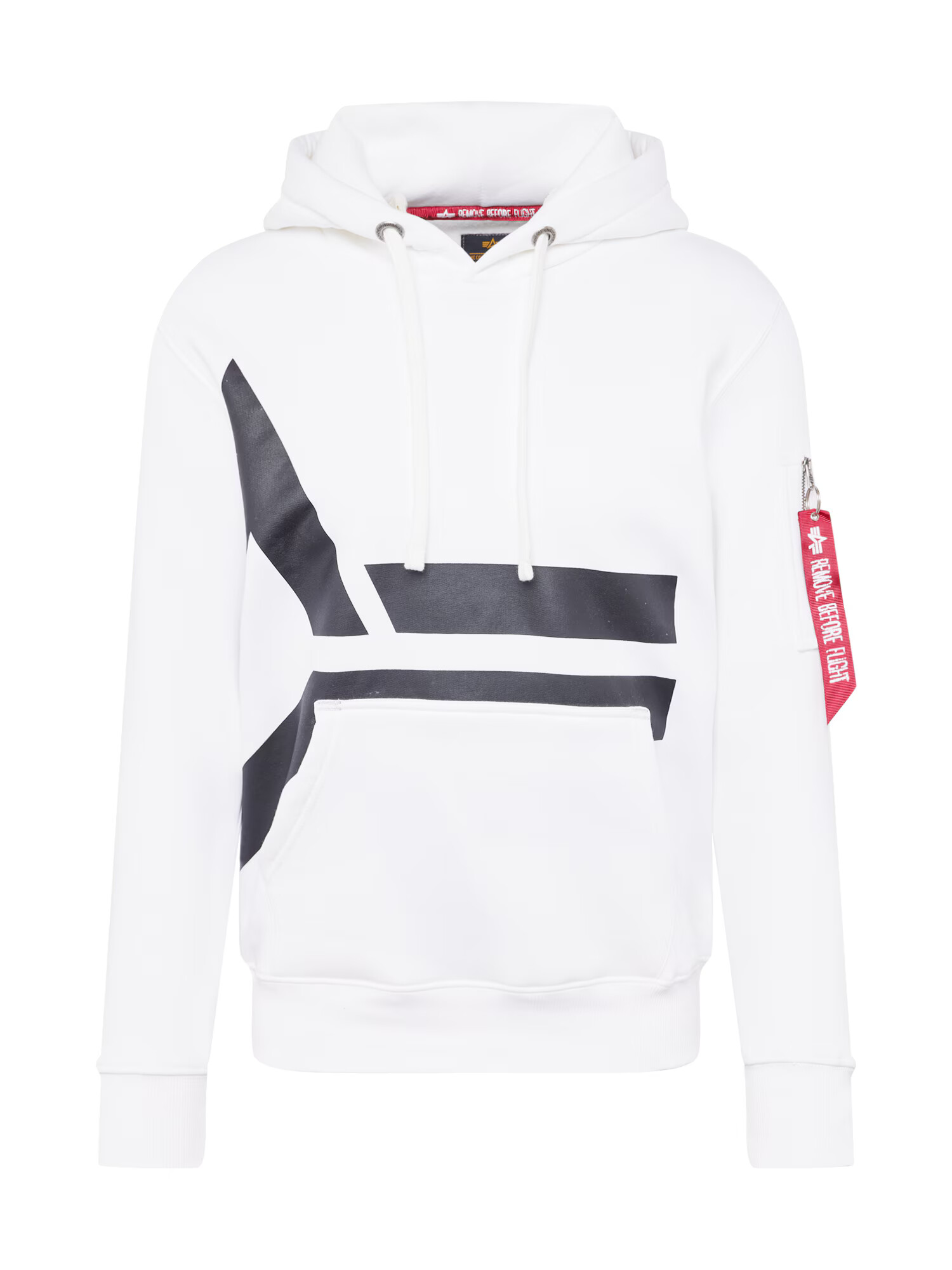 ALPHA INDUSTRIES Bluză de molton negru / alb - Pled.ro