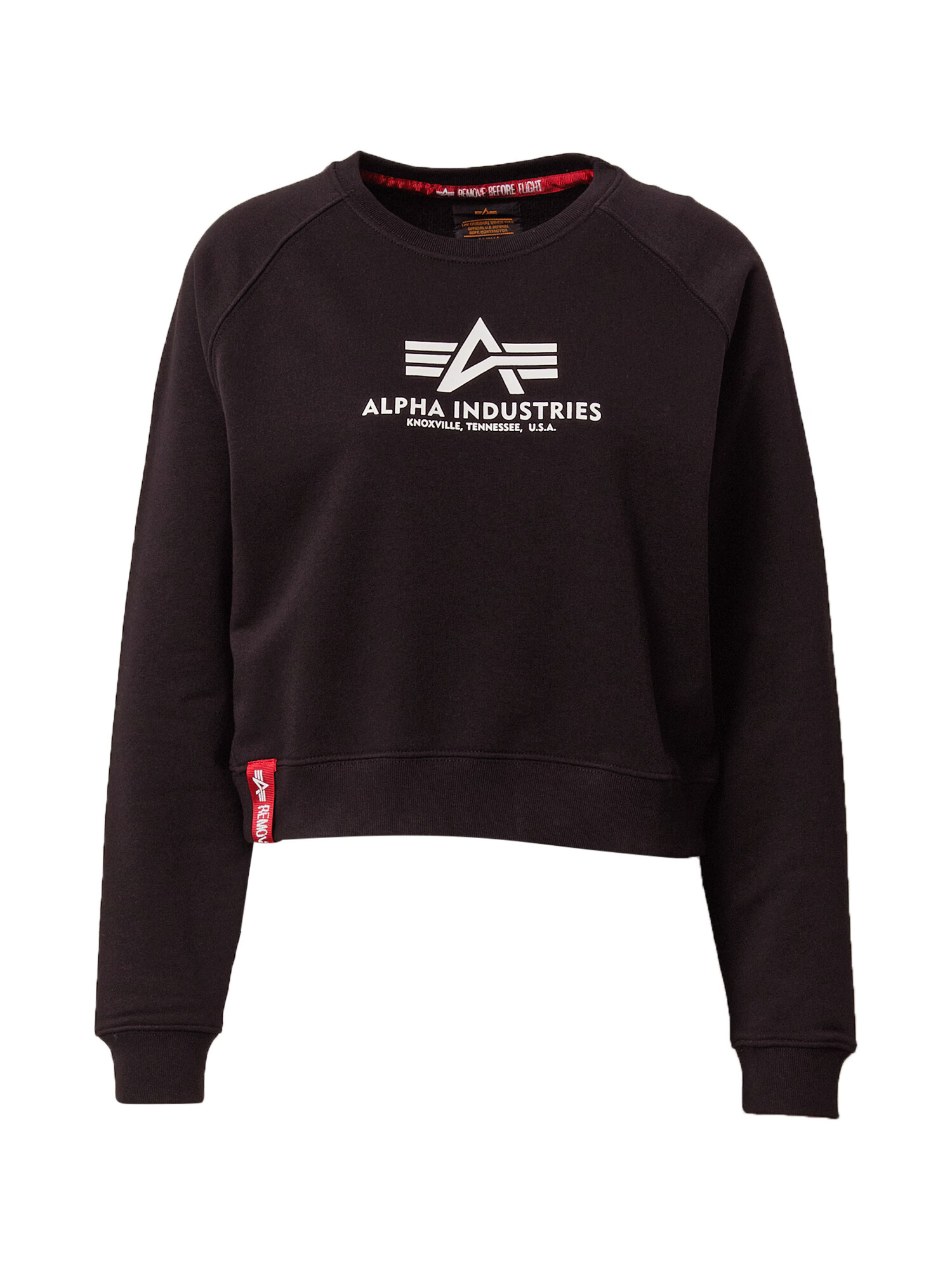 ALPHA INDUSTRIES Bluză de molton negru / alb - Pled.ro