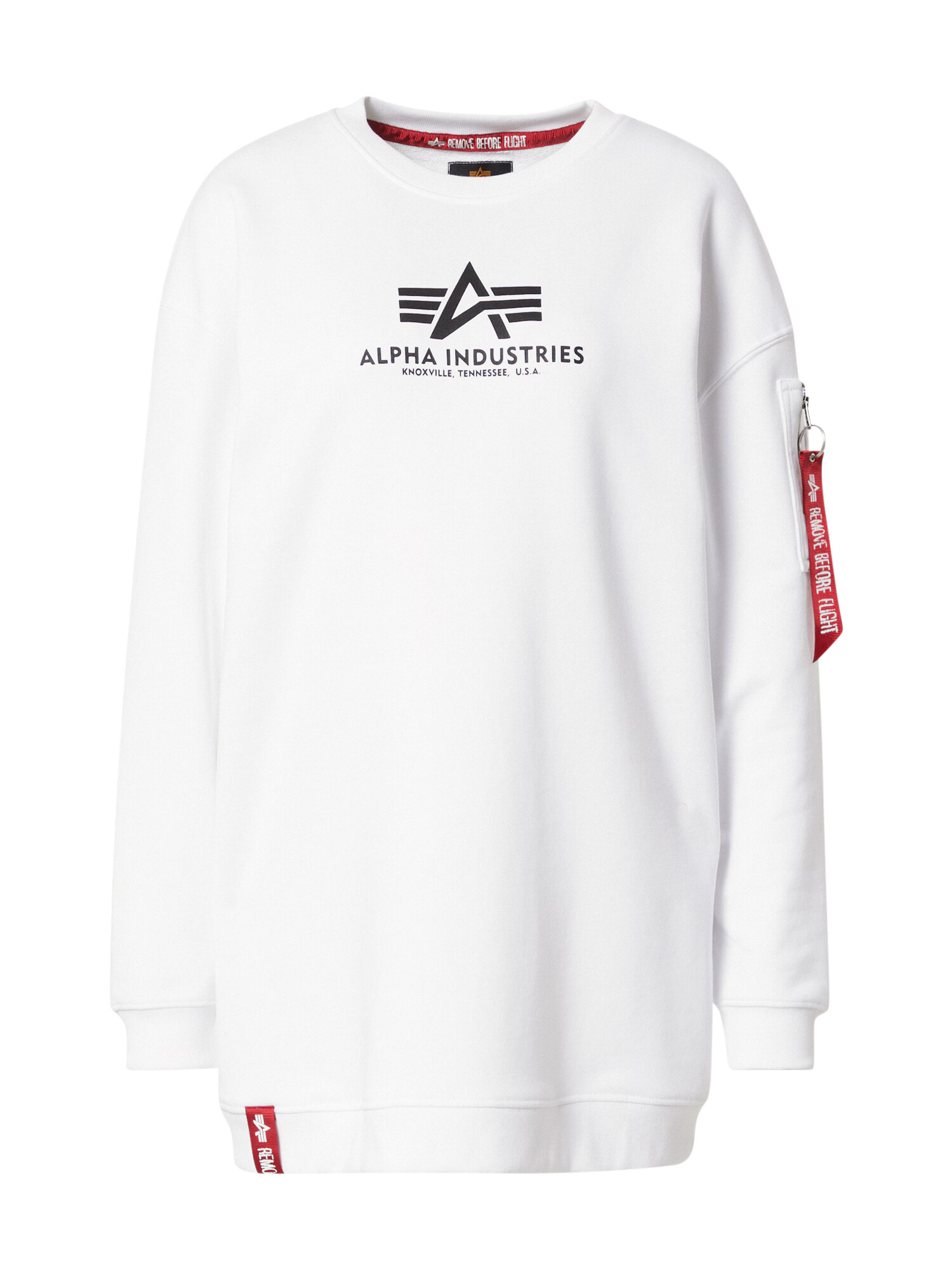 ALPHA INDUSTRIES Bluză de molton negru / alb - Pled.ro