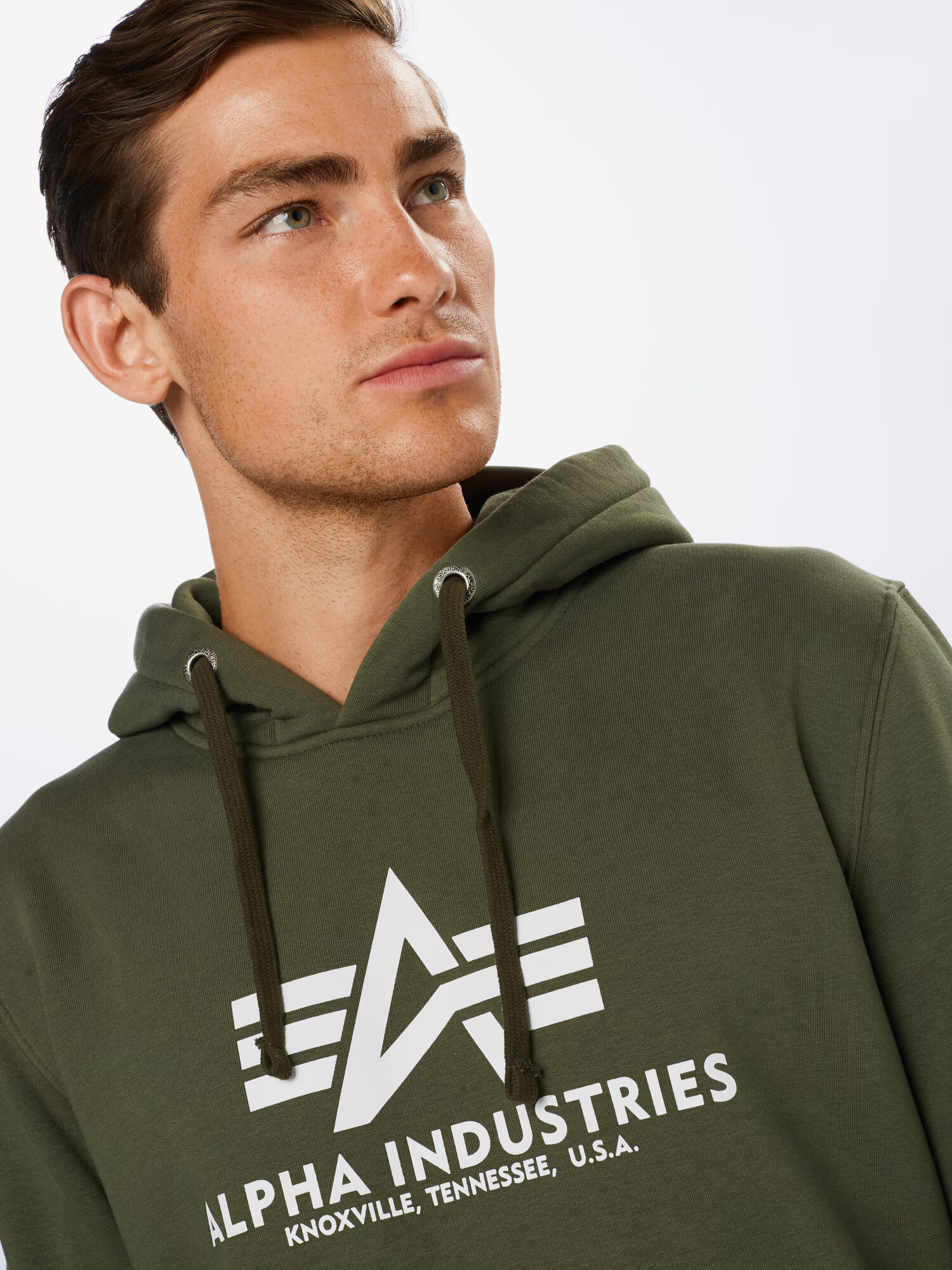 ALPHA INDUSTRIES Bluză de molton oliv / alb - Pled.ro