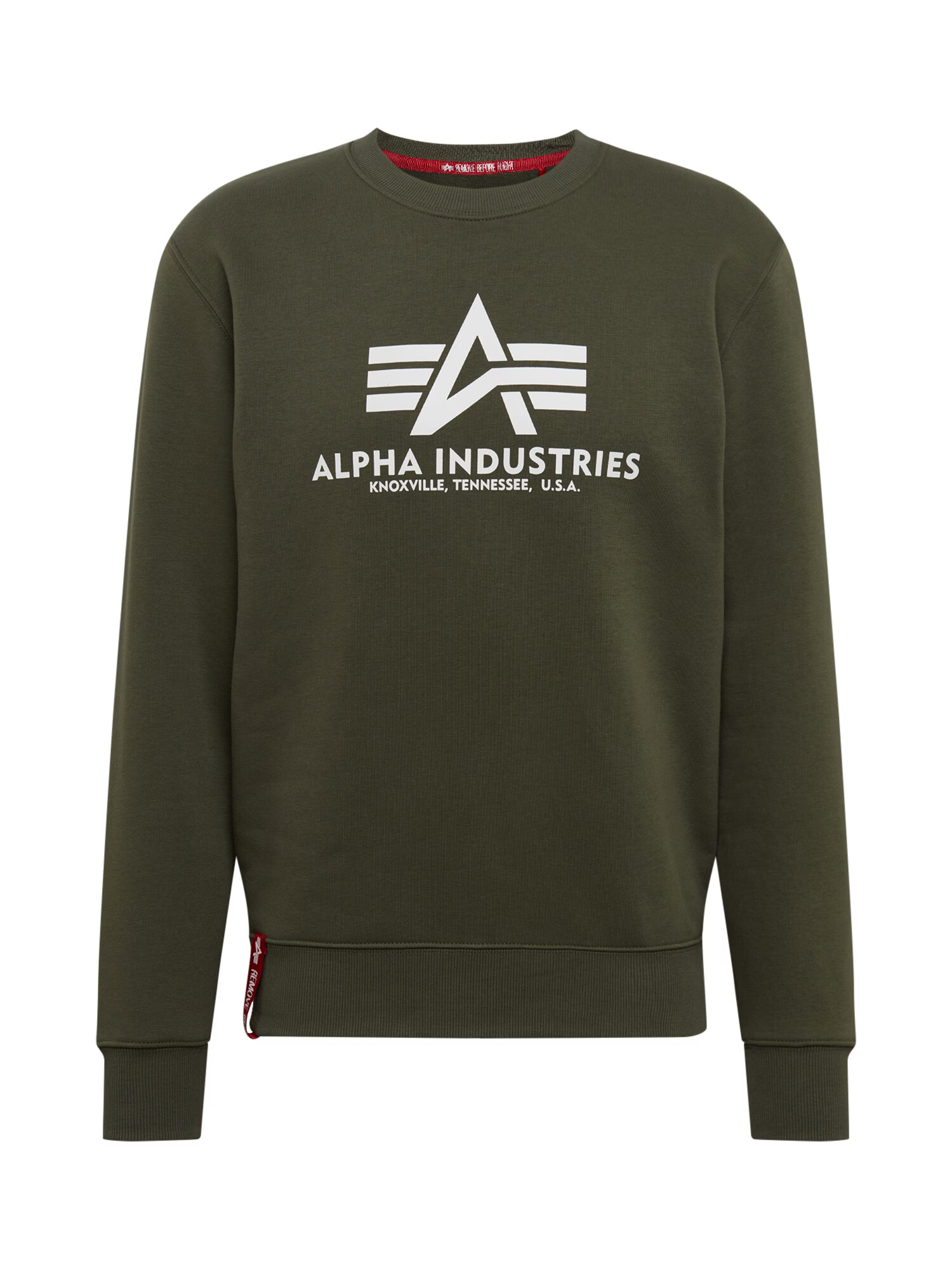 ALPHA INDUSTRIES Bluză de molton oliv / roșu / alb - Pled.ro