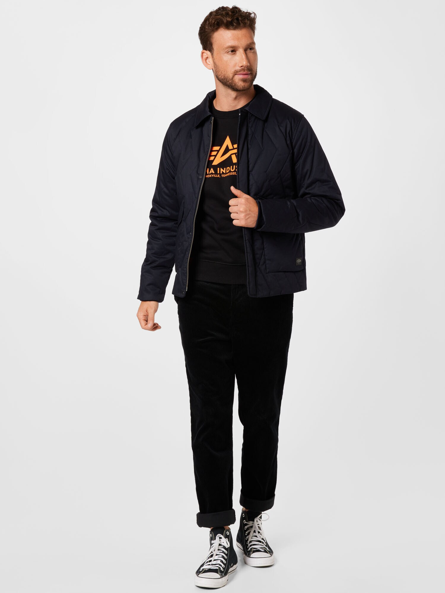 ALPHA INDUSTRIES Bluză de molton portocaliu / negru - Pled.ro