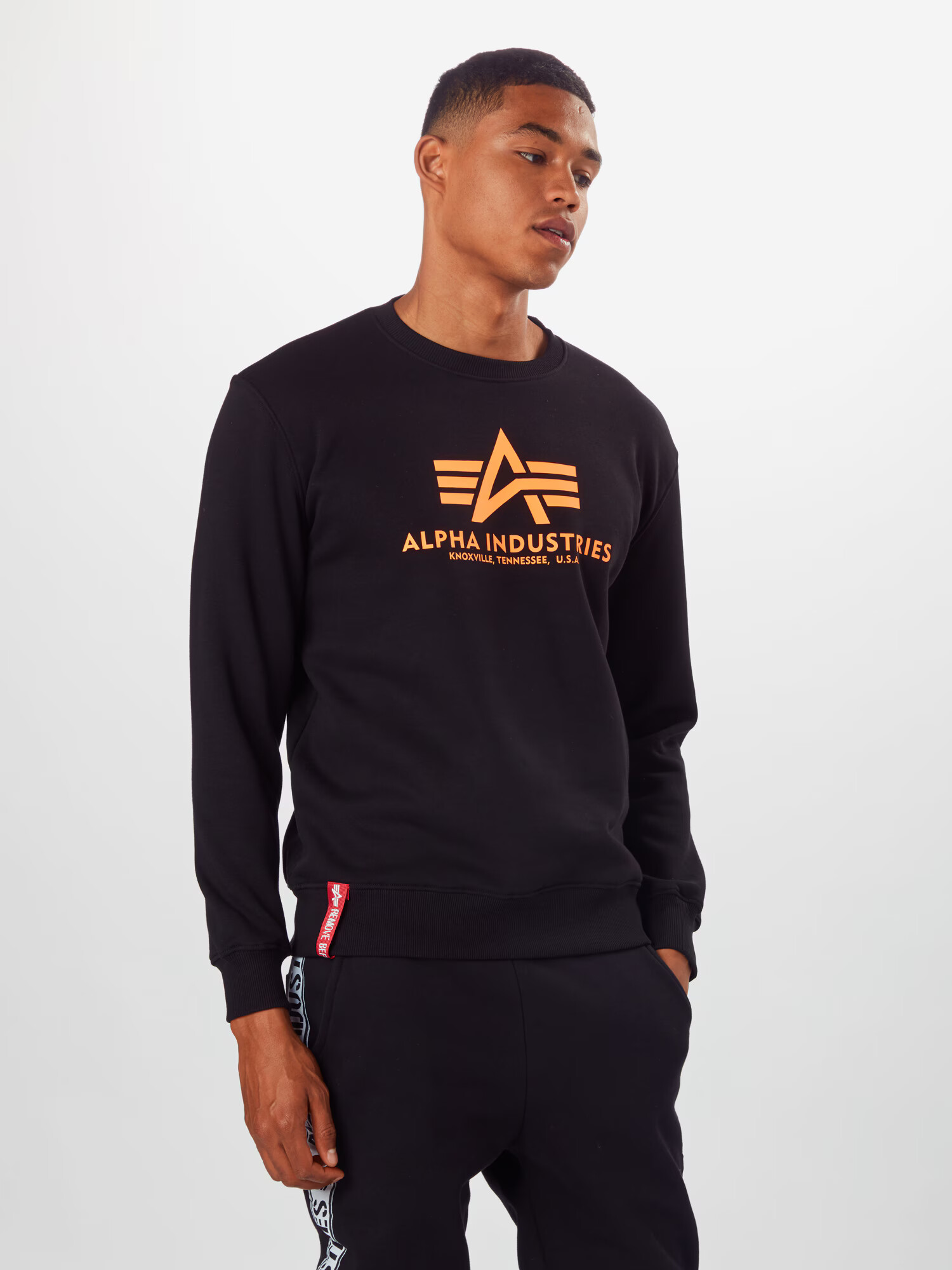 ALPHA INDUSTRIES Bluză de molton portocaliu neon / negru - Pled.ro