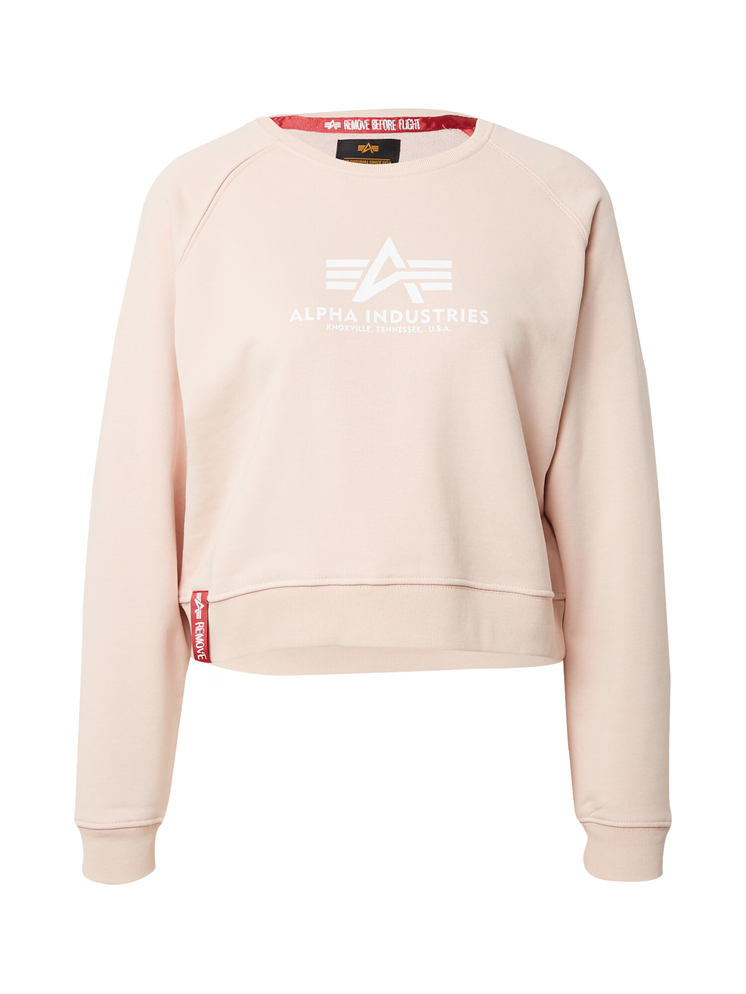 ALPHA INDUSTRIES Bluză de molton portocaliu piersică / alb - Pled.ro