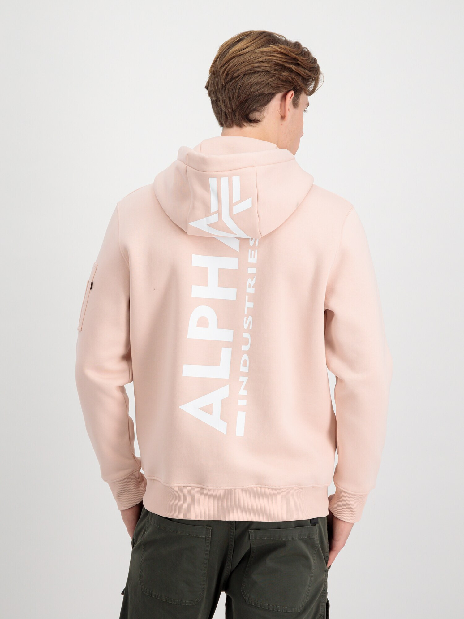 ALPHA INDUSTRIES Bluză de molton portocaliu piersică / roșu / alb - Pled.ro