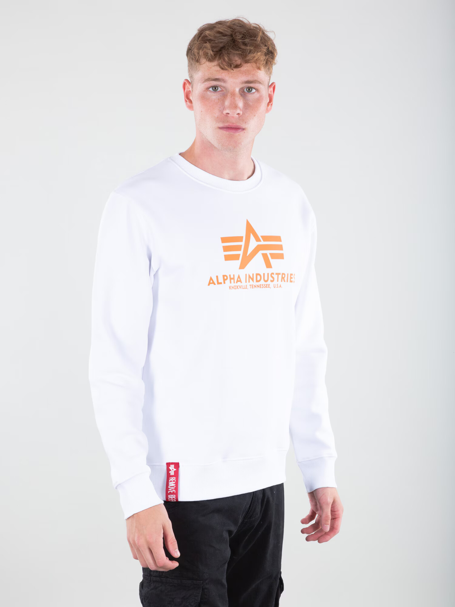 ALPHA INDUSTRIES Bluză de molton portocaliu / roșu / alb - Pled.ro