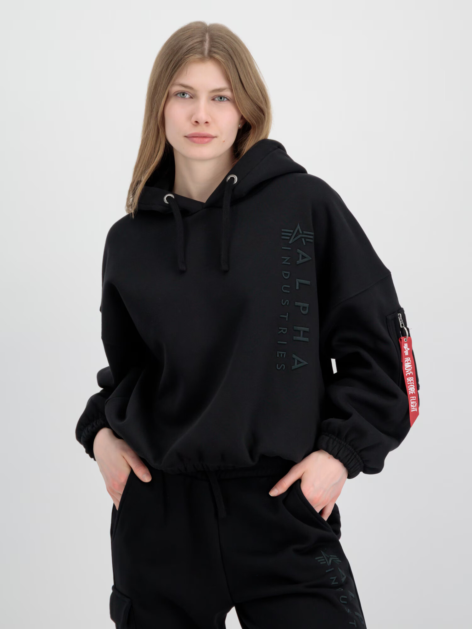 ALPHA INDUSTRIES Bluză de molton roși aprins / negru - Pled.ro