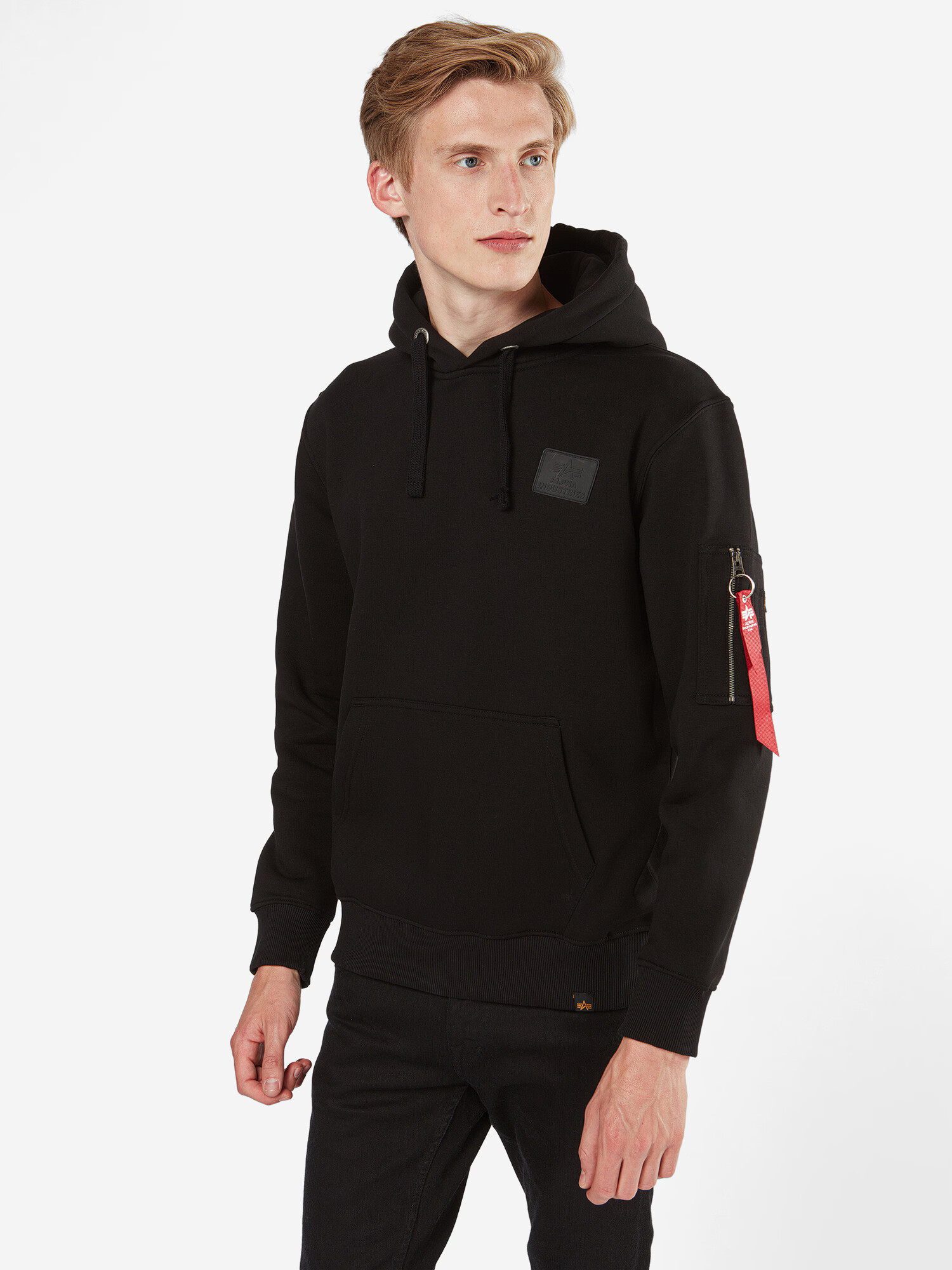 ALPHA INDUSTRIES Bluză de molton roșu / negru / alb - Pled.ro