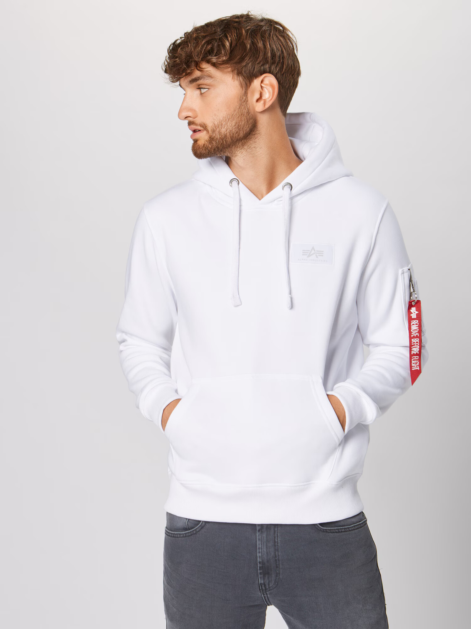 ALPHA INDUSTRIES Bluză de molton roșu / negru / alb - Pled.ro