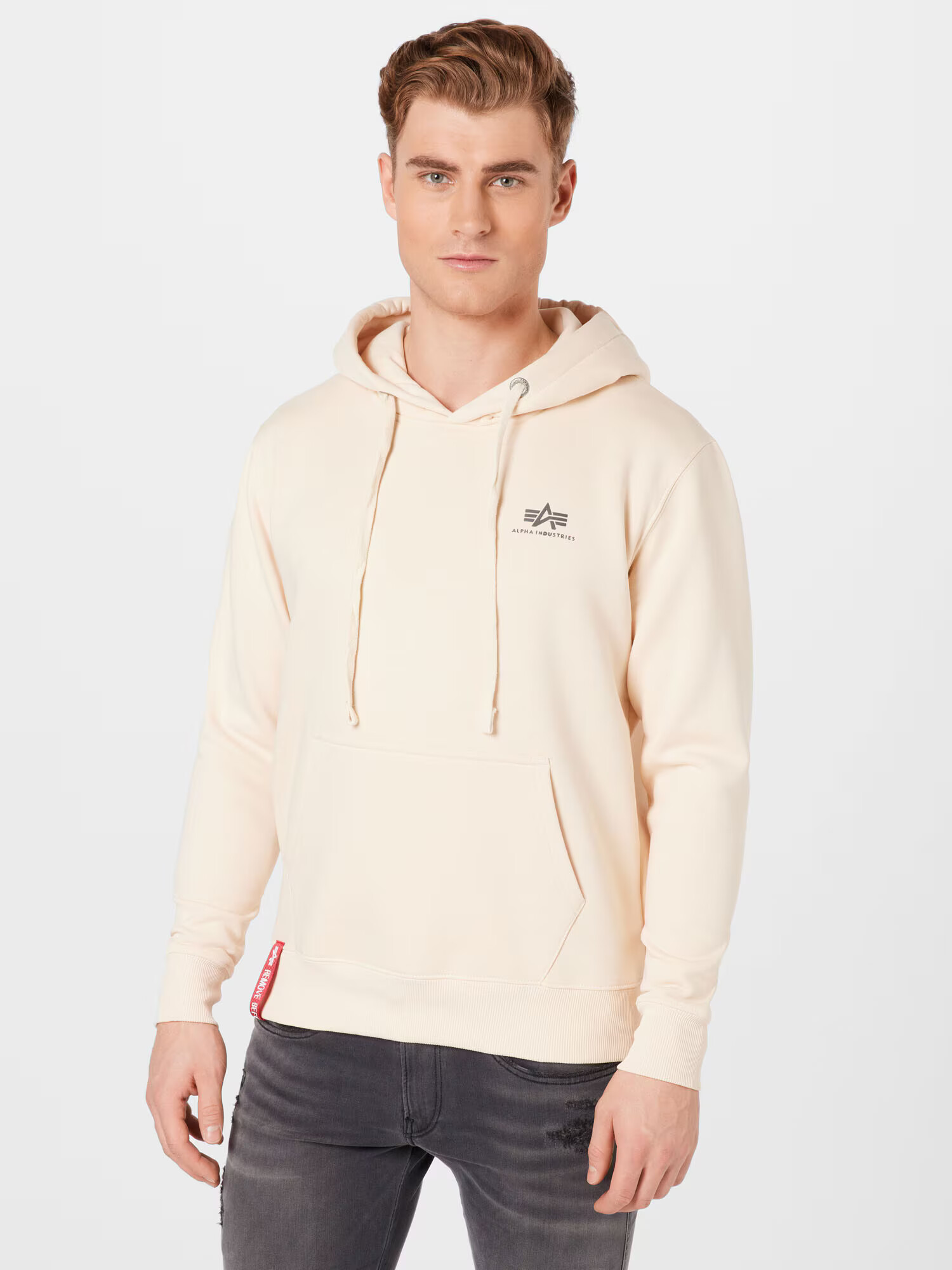 ALPHA INDUSTRIES Bluză de molton roșu / negru / alb perlat - Pled.ro