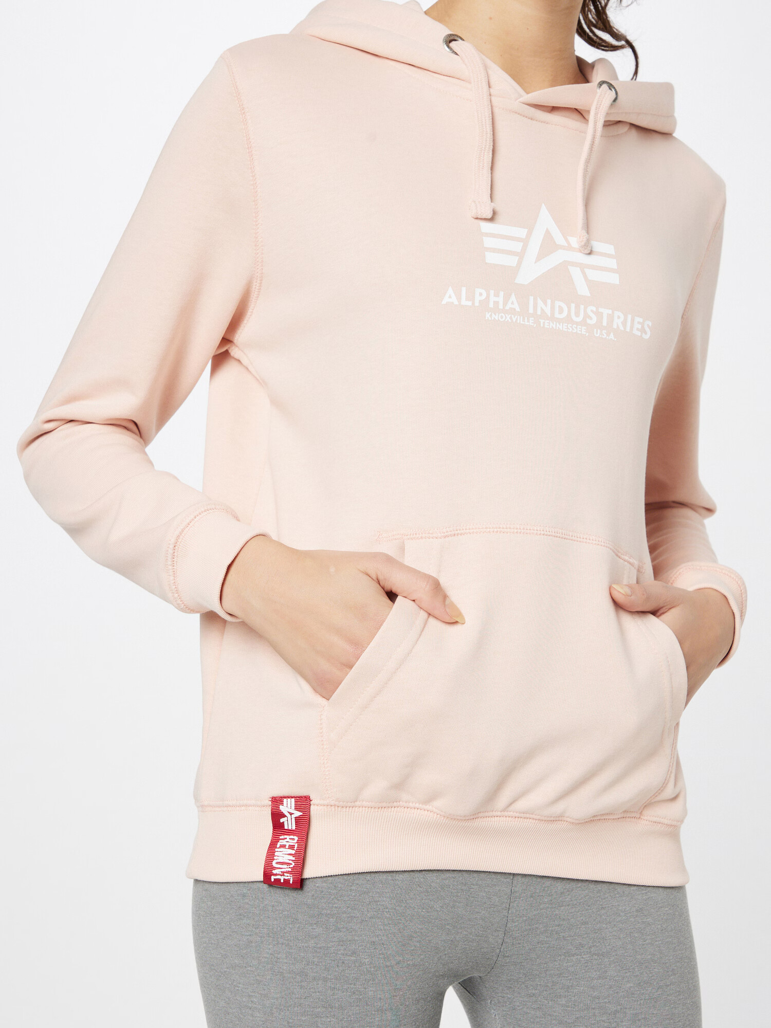 ALPHA INDUSTRIES Bluză de molton roz / alb - Pled.ro