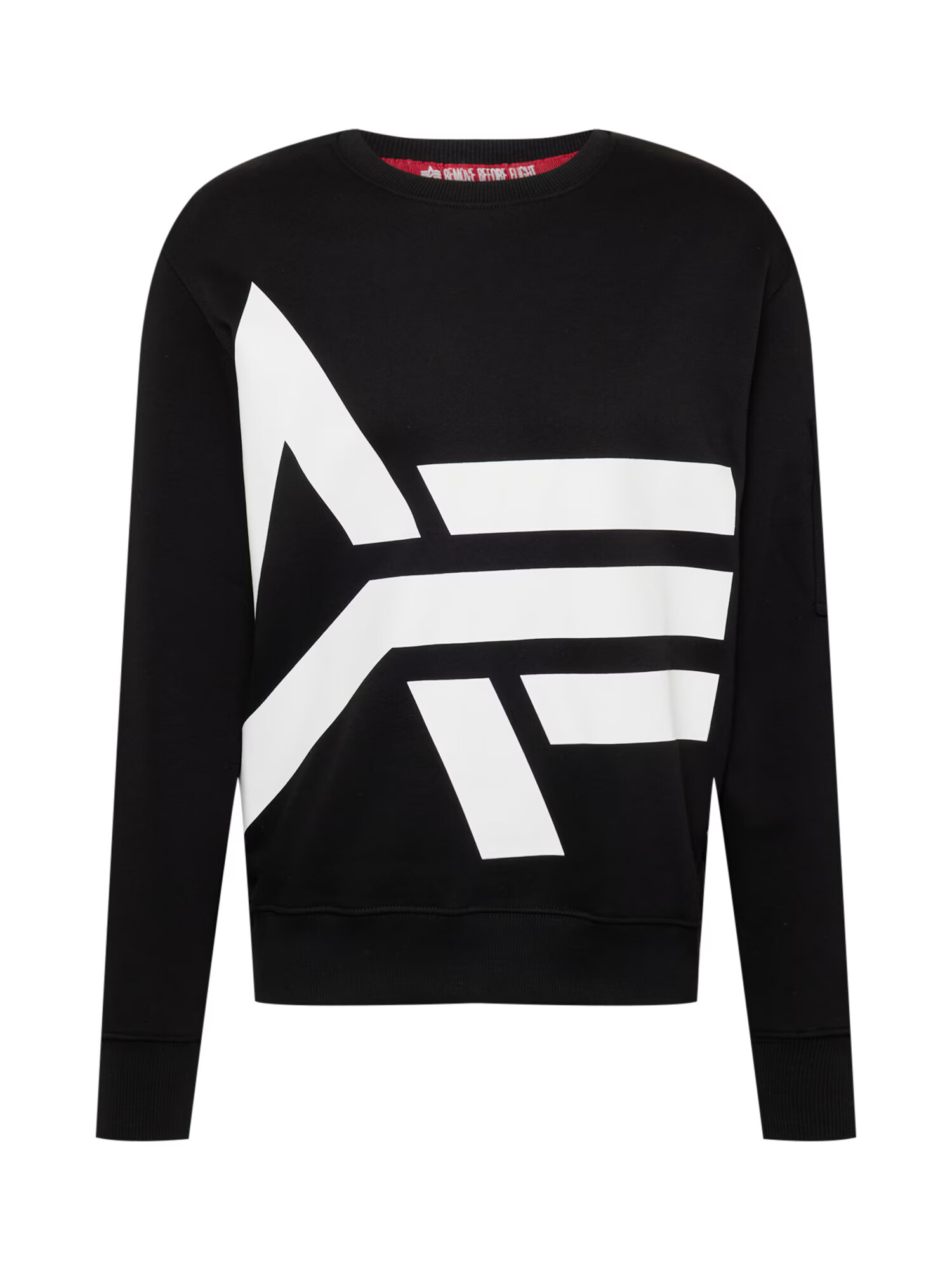 ALPHA INDUSTRIES Bluză de molton 'Side' negru / alb - Pled.ro