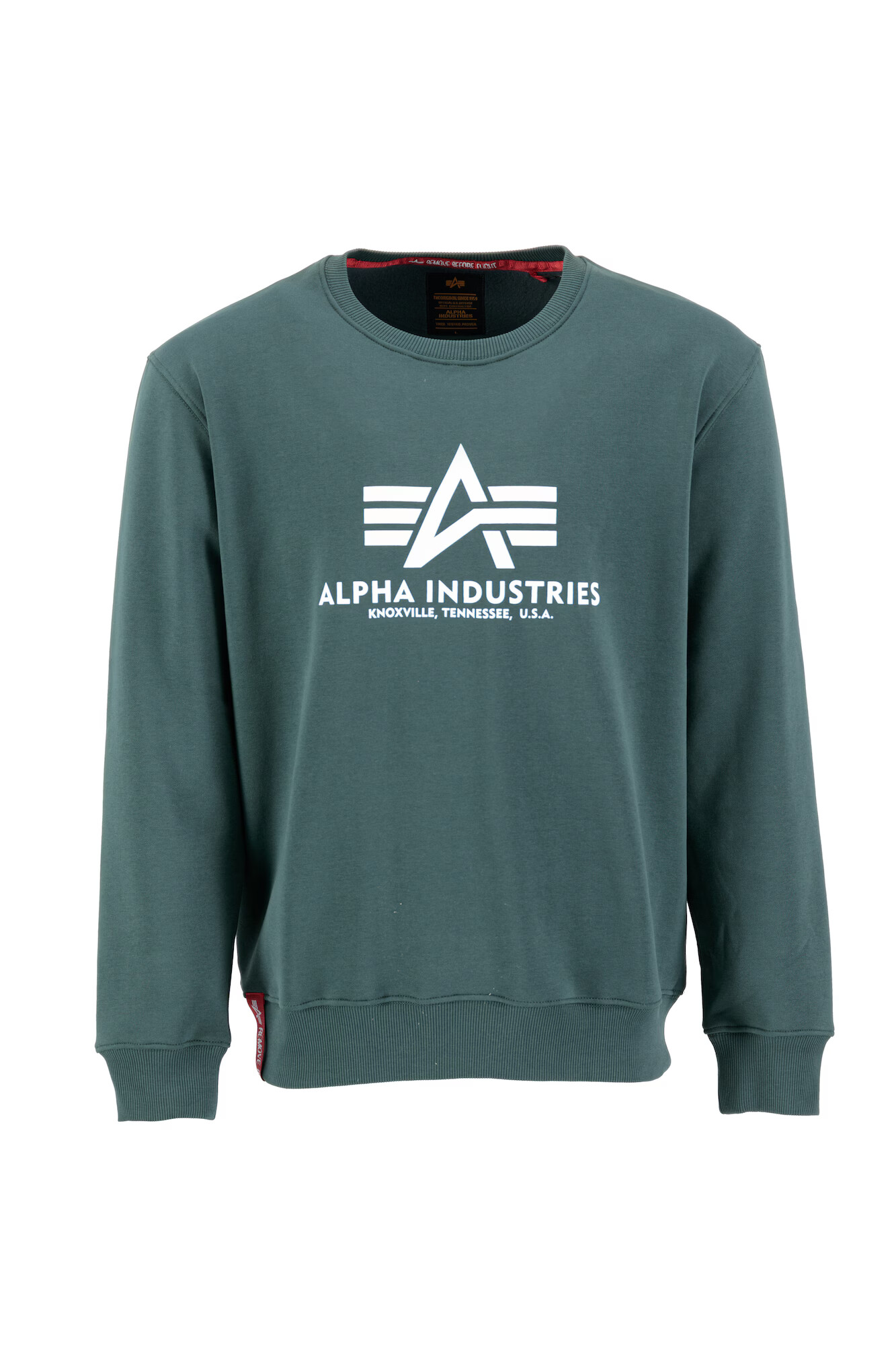 ALPHA INDUSTRIES Bluză de molton verde închis / alb - Pled.ro