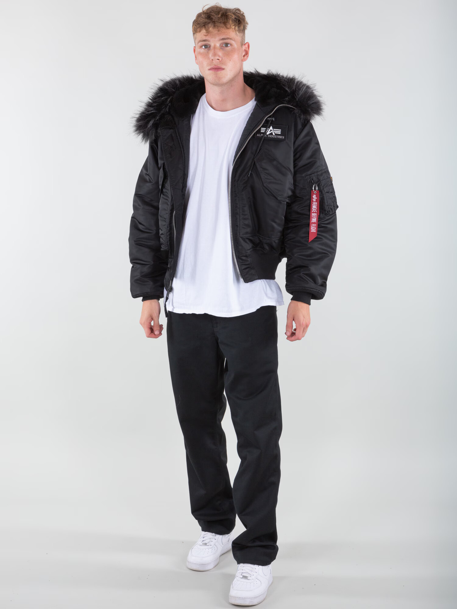 ALPHA INDUSTRIES Geacă de iarnă '45P' roșu / negru / alb - Pled.ro