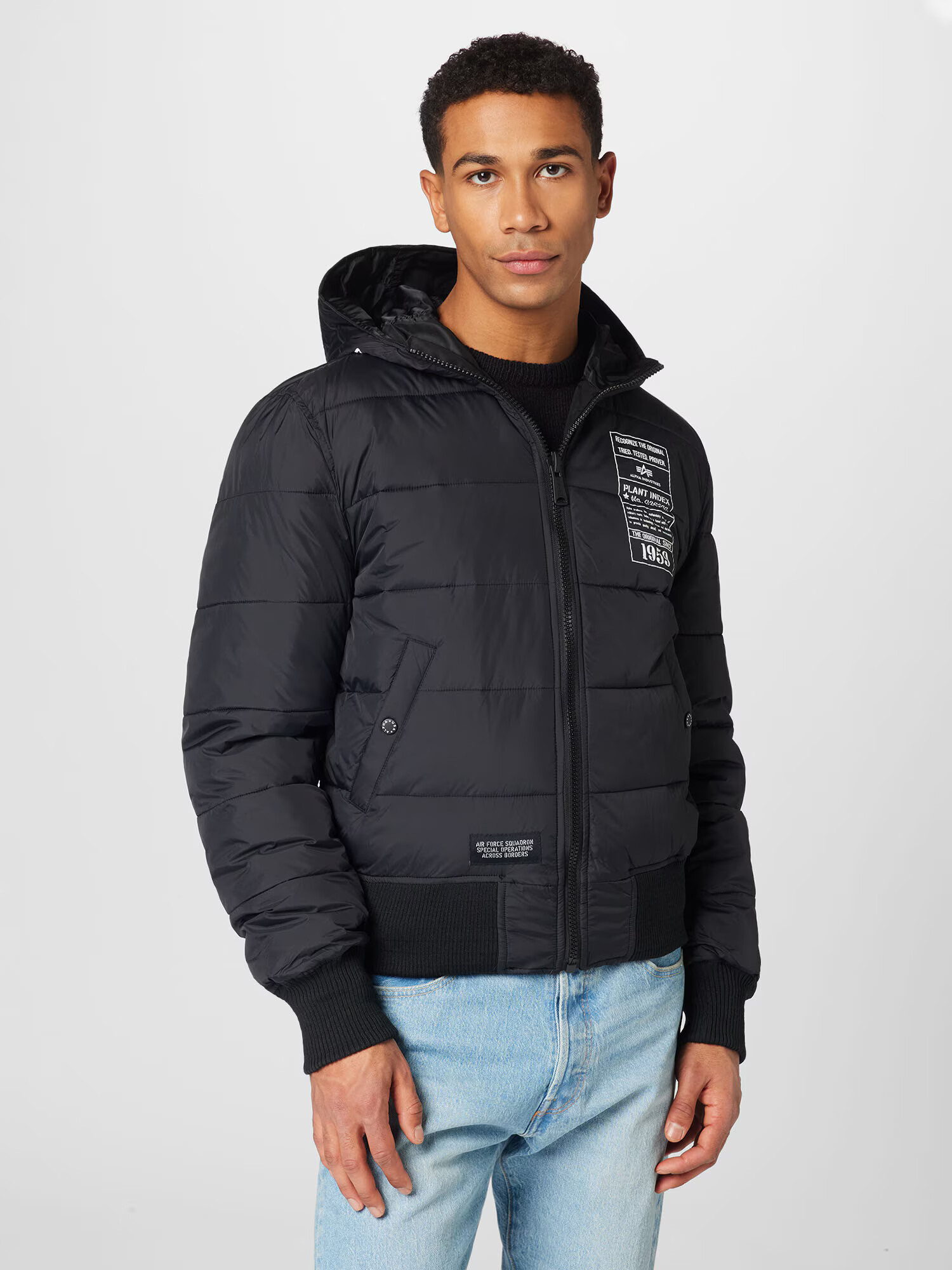 ALPHA INDUSTRIES Geacă de iarnă negru / alb - Pled.ro