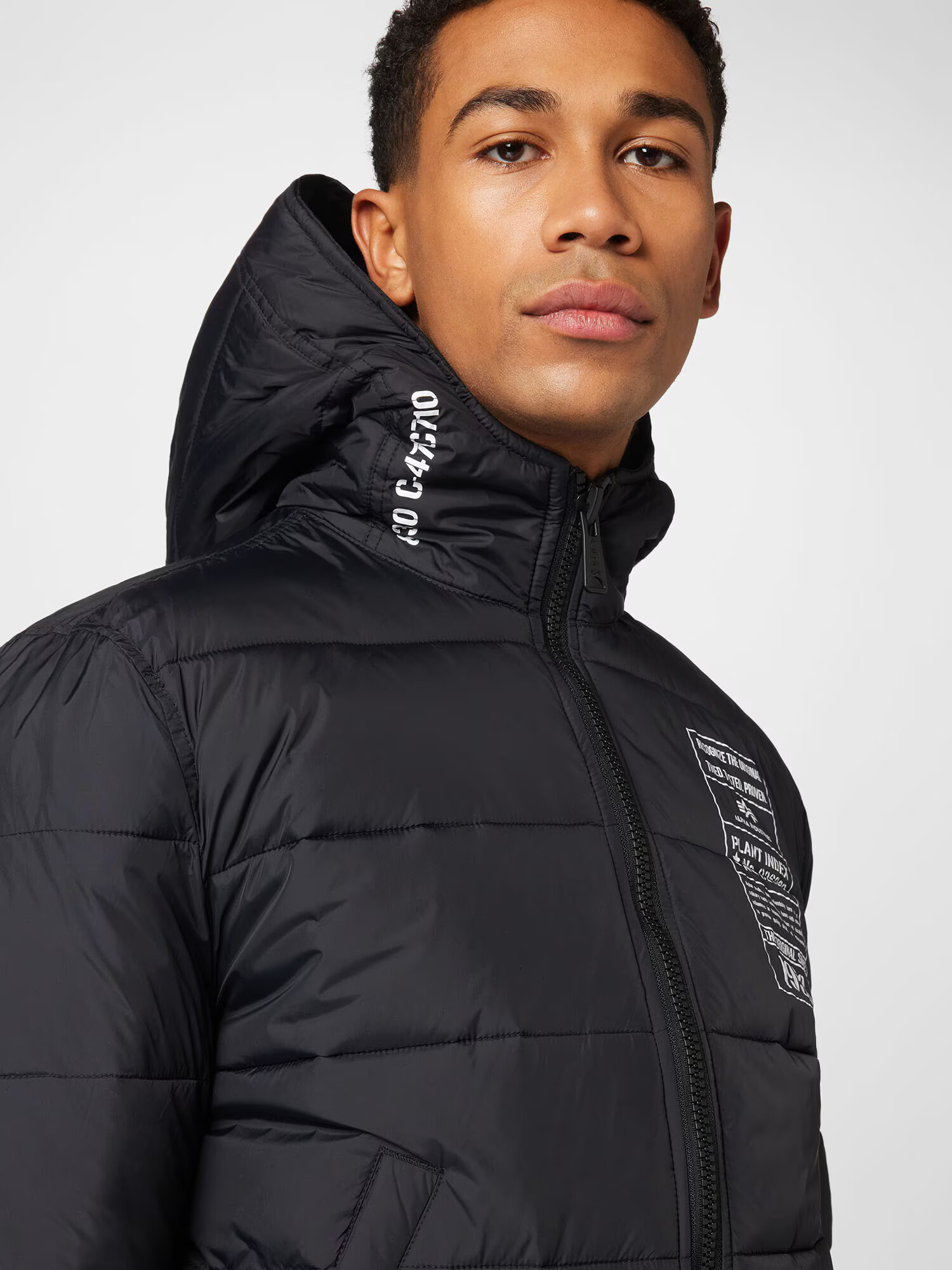 ALPHA INDUSTRIES Geacă de iarnă negru / alb - Pled.ro