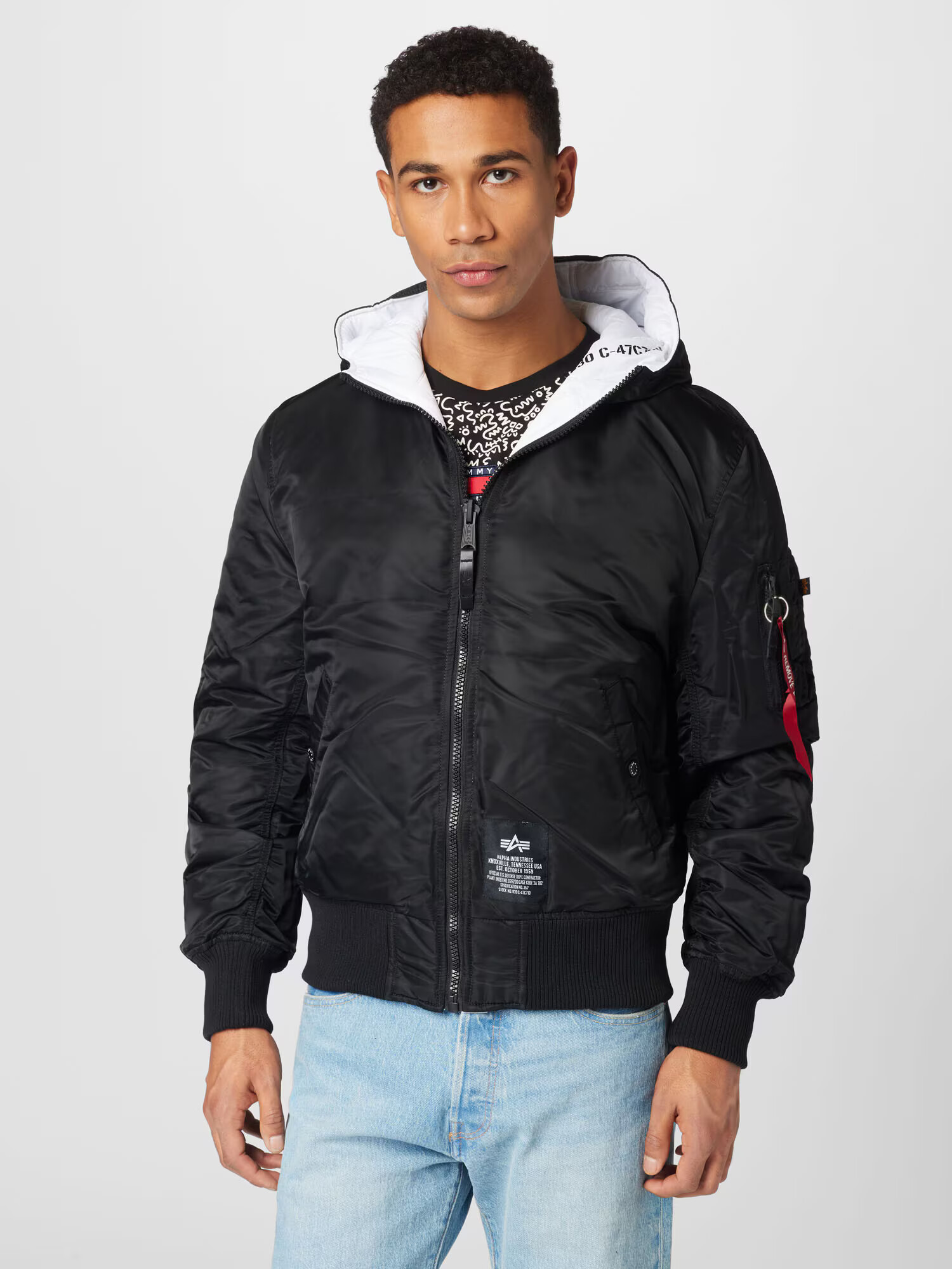 ALPHA INDUSTRIES Geacă de iarnă negru / alb - Pled.ro