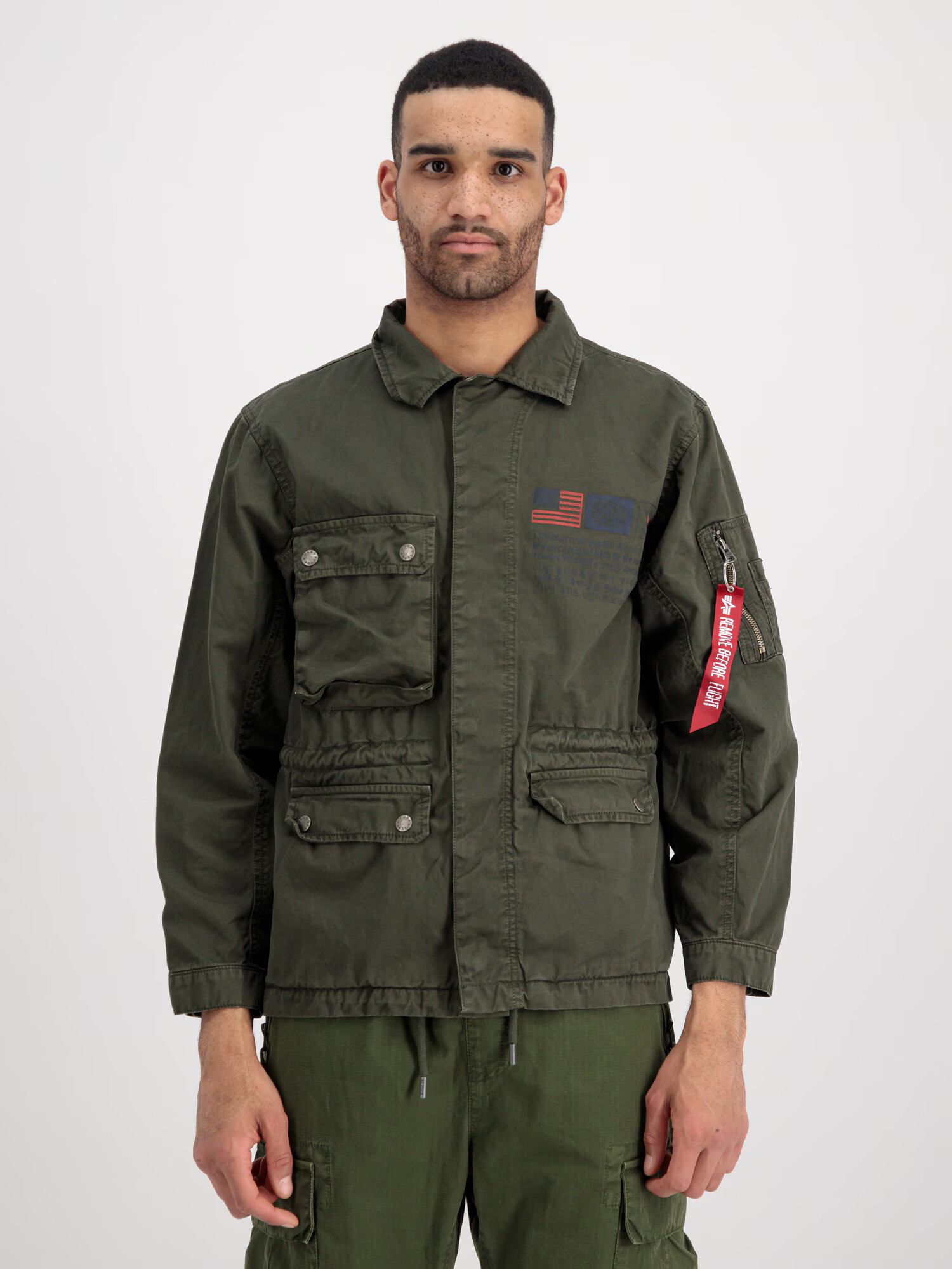 ALPHA INDUSTRIES Geacă de primăvară-toamnă albastru închis / gri / roșu - Pled.ro