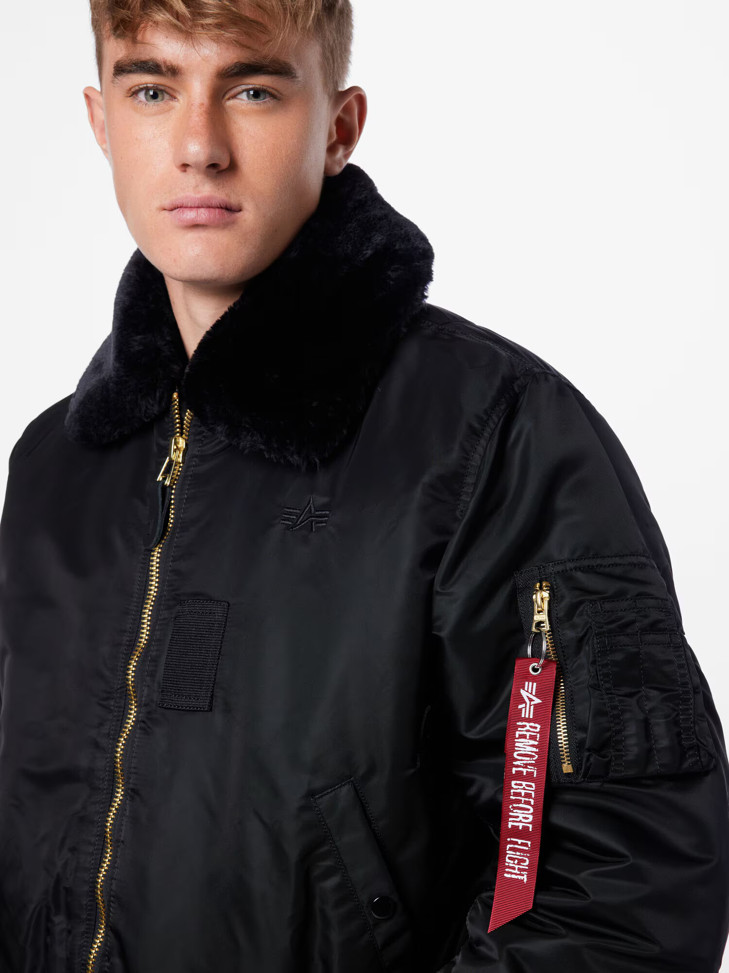 ALPHA INDUSTRIES Geacă de primăvară-toamnă 'B15' roșu / negru / alb - Pled.ro