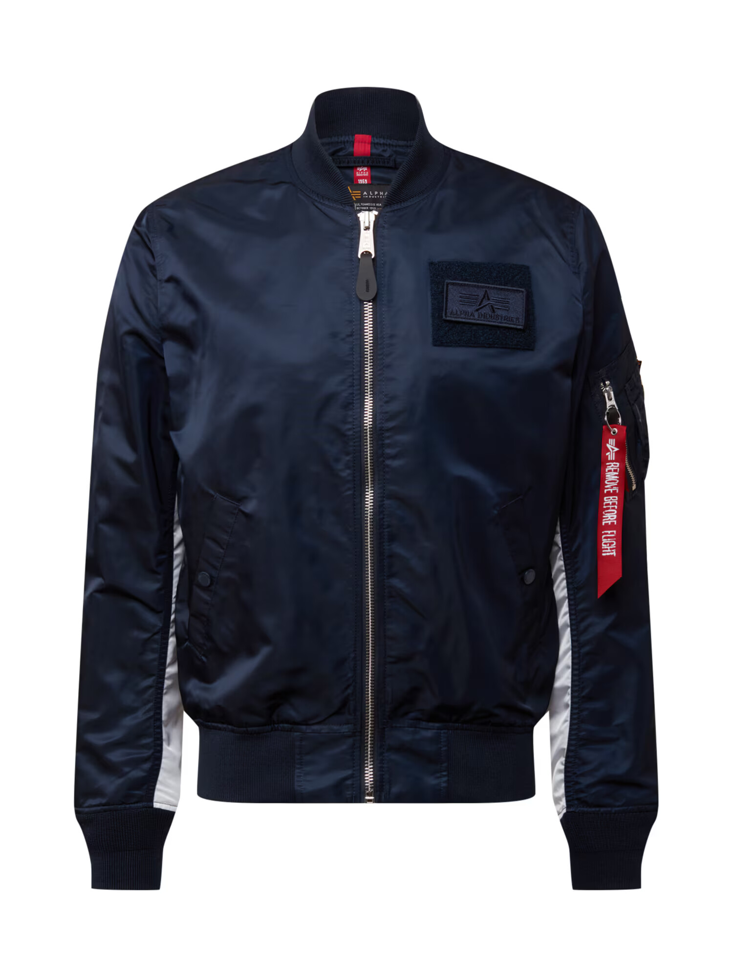 ALPHA INDUSTRIES Geacă de primăvară-toamnă bleumarin / roșu / alb - Pled.ro