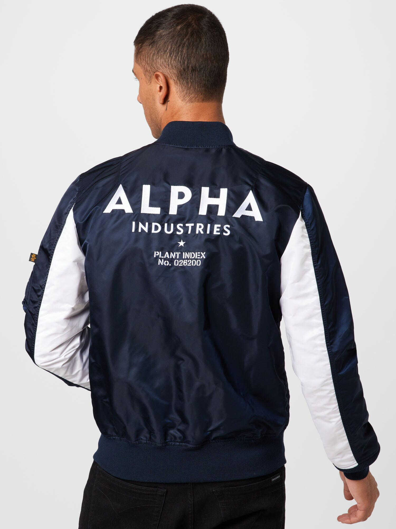 ALPHA INDUSTRIES Geacă de primăvară-toamnă bleumarin / roșu / alb - Pled.ro