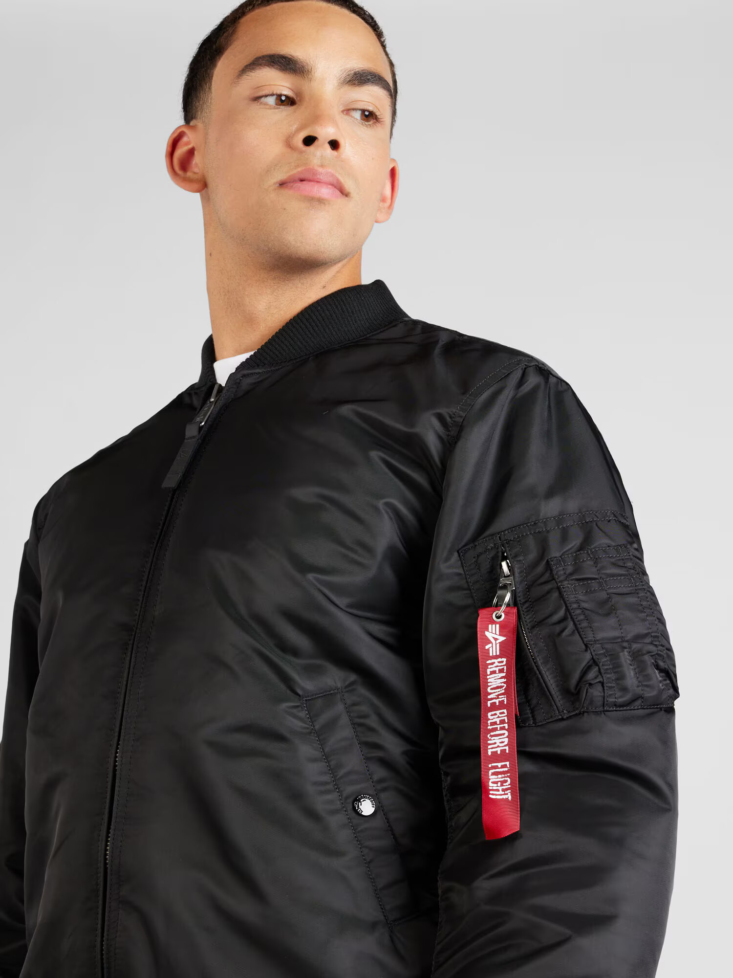 ALPHA INDUSTRIES Geacă de primăvară-toamnă 'Dragon' gri închis / roșu / negru / alb - Pled.ro