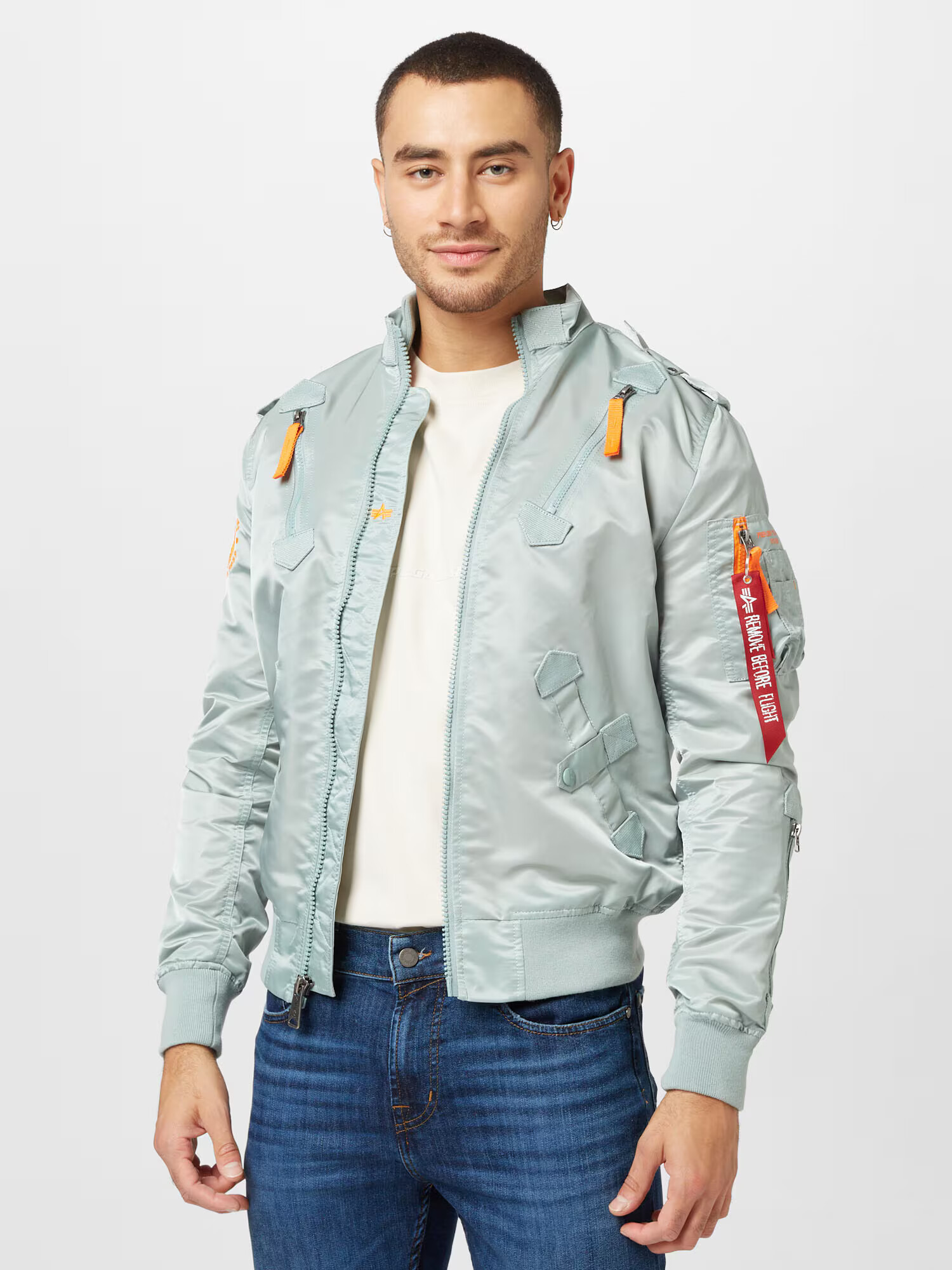 ALPHA INDUSTRIES Geacă de primăvară-toamnă 'Falcon II' verde jad / portocaliu - Pled.ro