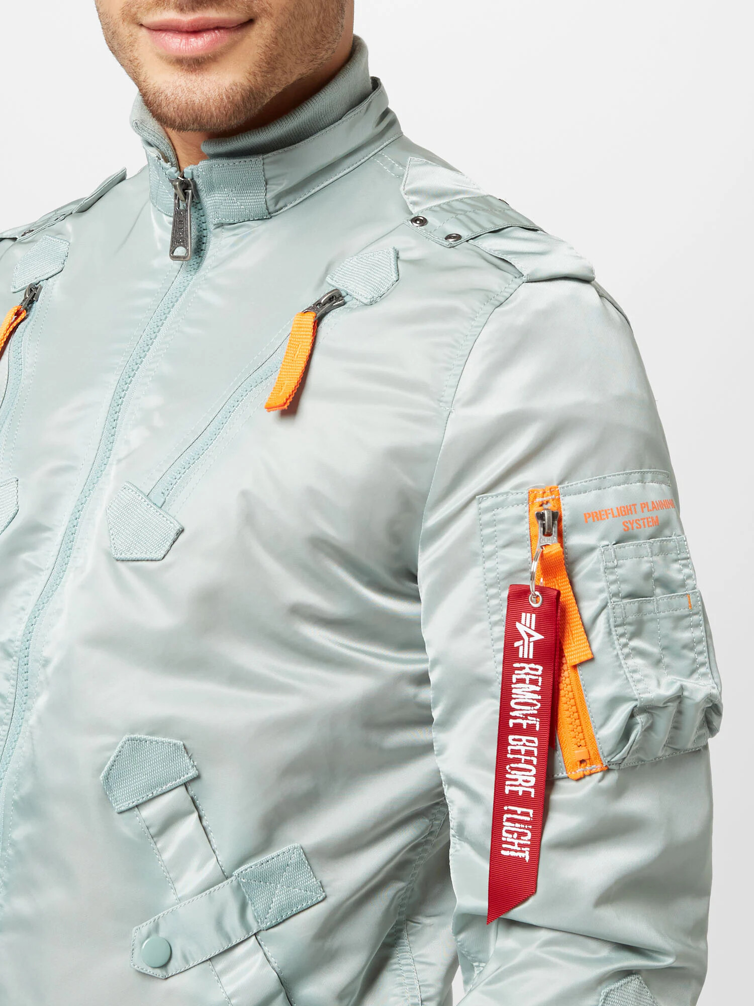 ALPHA INDUSTRIES Geacă de primăvară-toamnă 'Falcon II' verde jad / portocaliu - Pled.ro