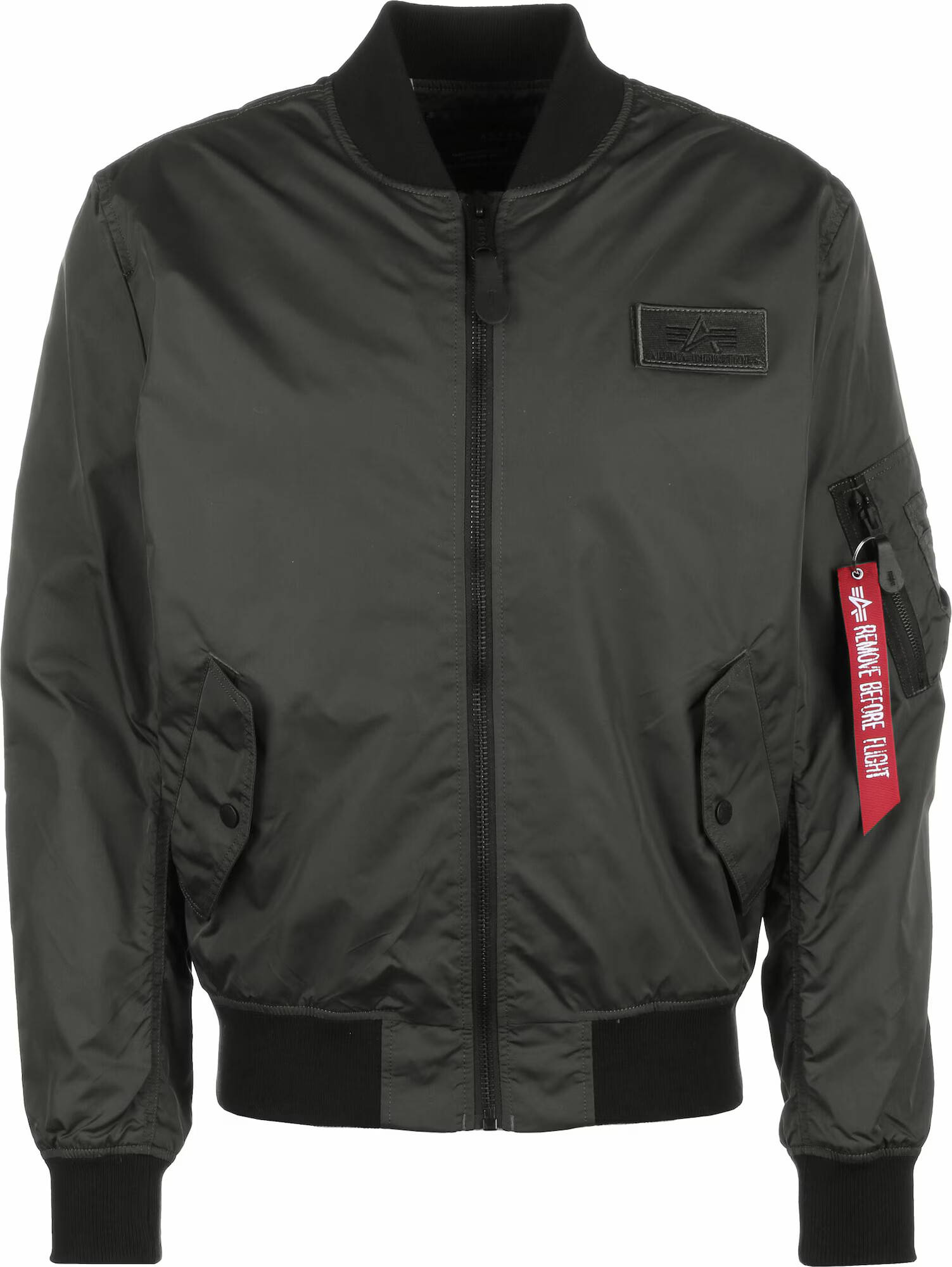 ALPHA INDUSTRIES Geacă de primăvară-toamnă gri / roșu / negru / alb - Pled.ro