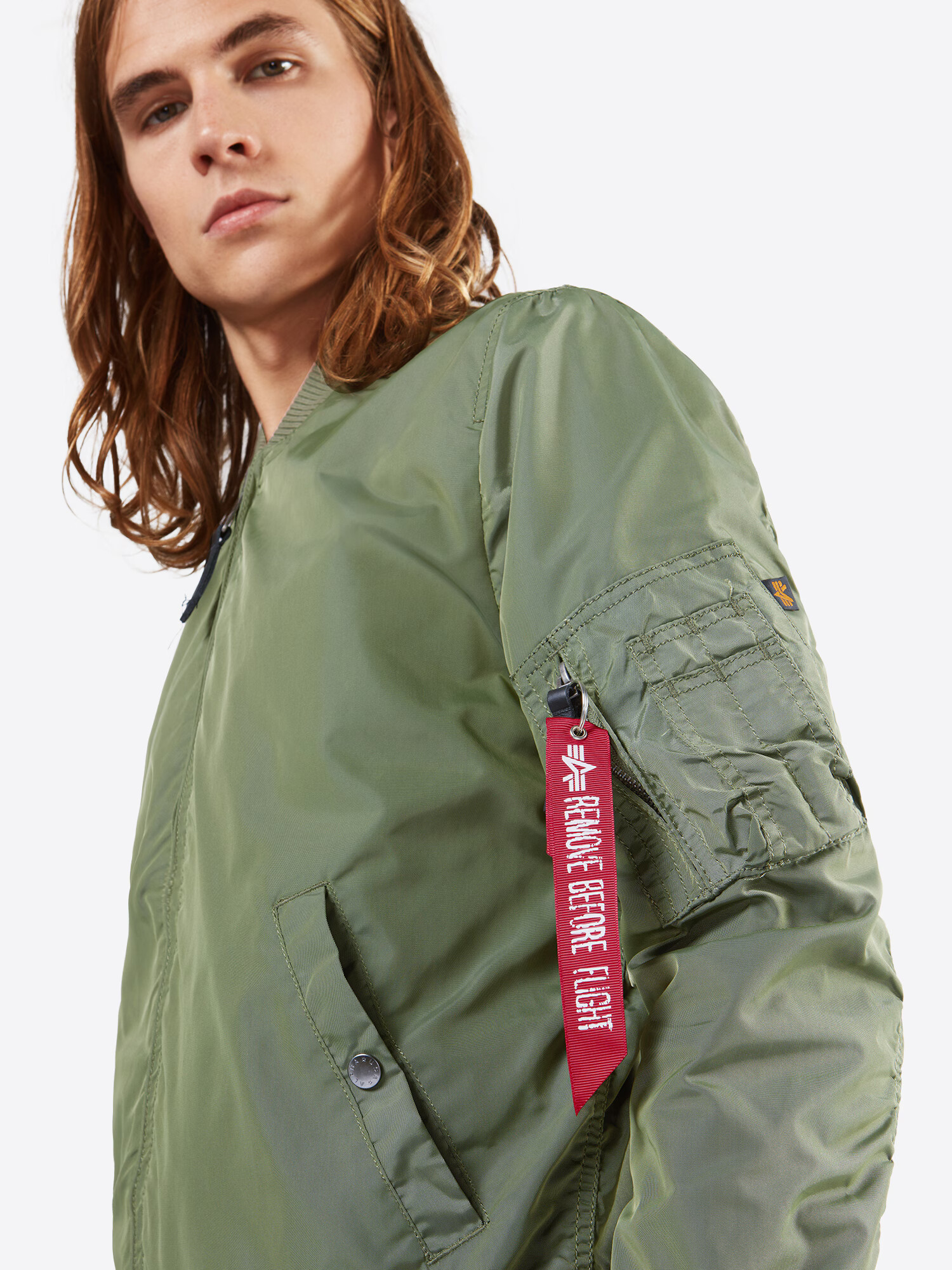 ALPHA INDUSTRIES Geacă de primăvară-toamnă kaki / roșu / alb - Pled.ro