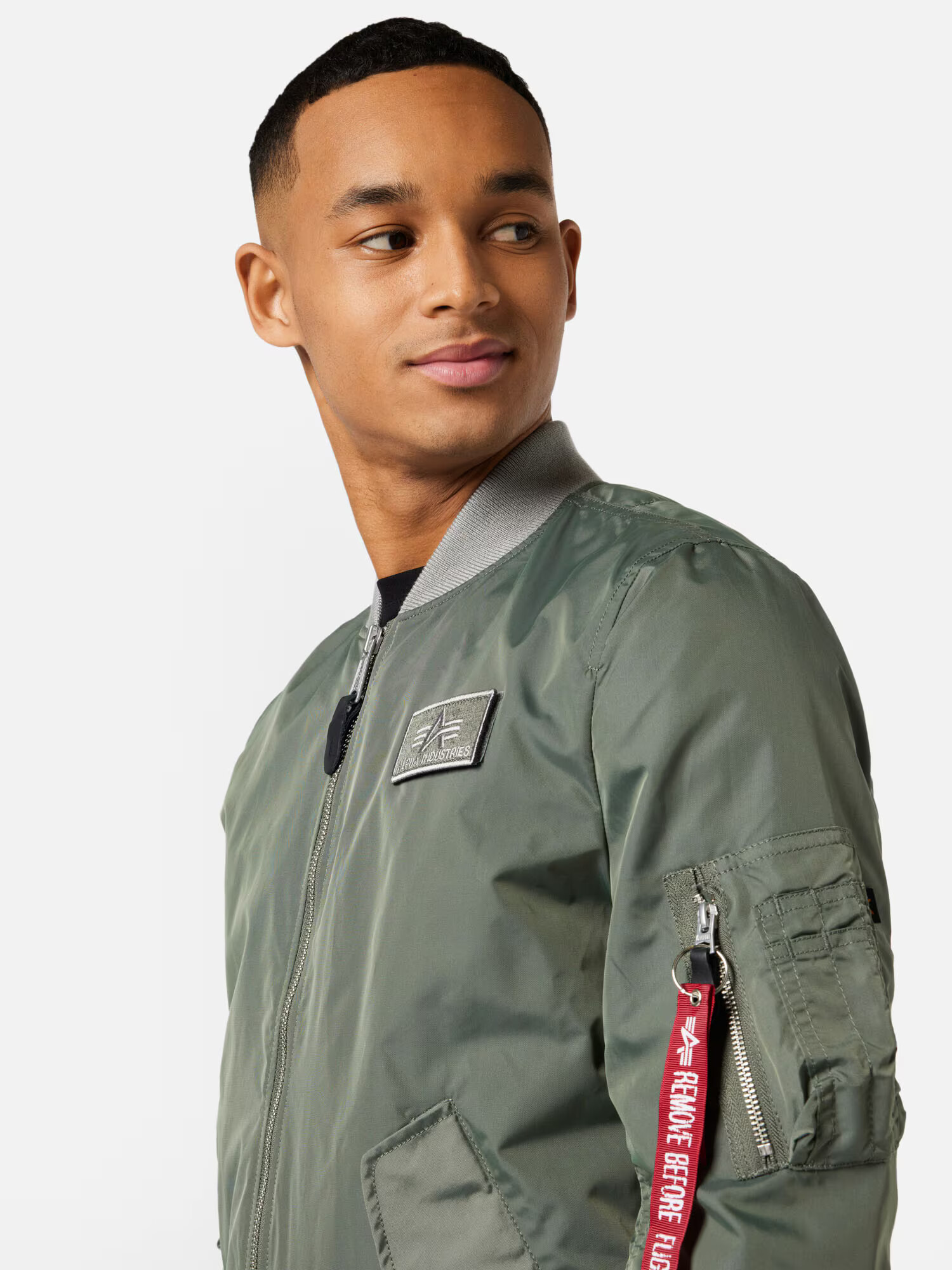 ALPHA INDUSTRIES Geacă de primăvară-toamnă kaki / roșu / negru - Pled.ro