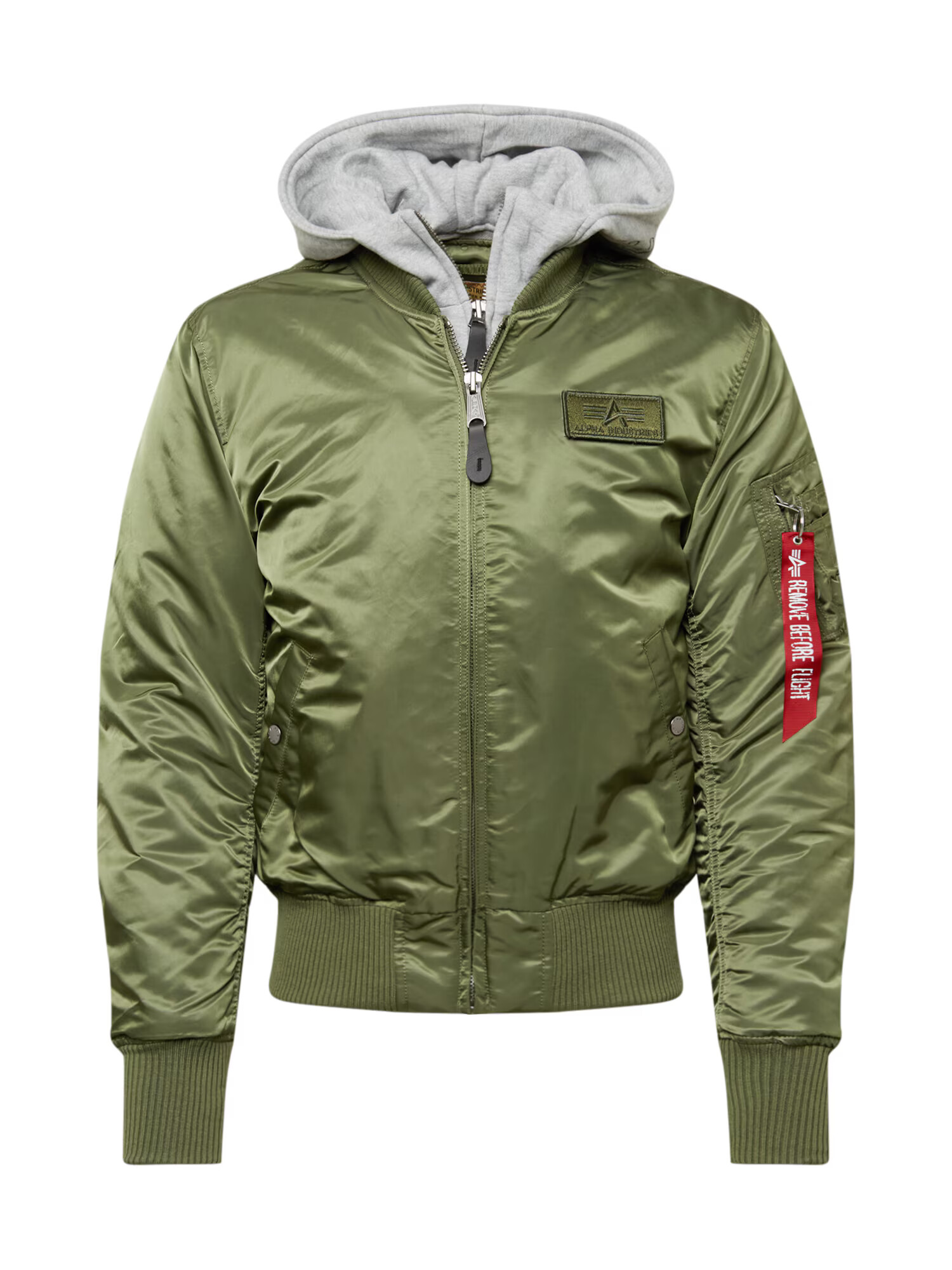 ALPHA INDUSTRIES Geacă de primăvară-toamnă 'MA-1 D-Tec' gri amestecat / verde - Pled.ro