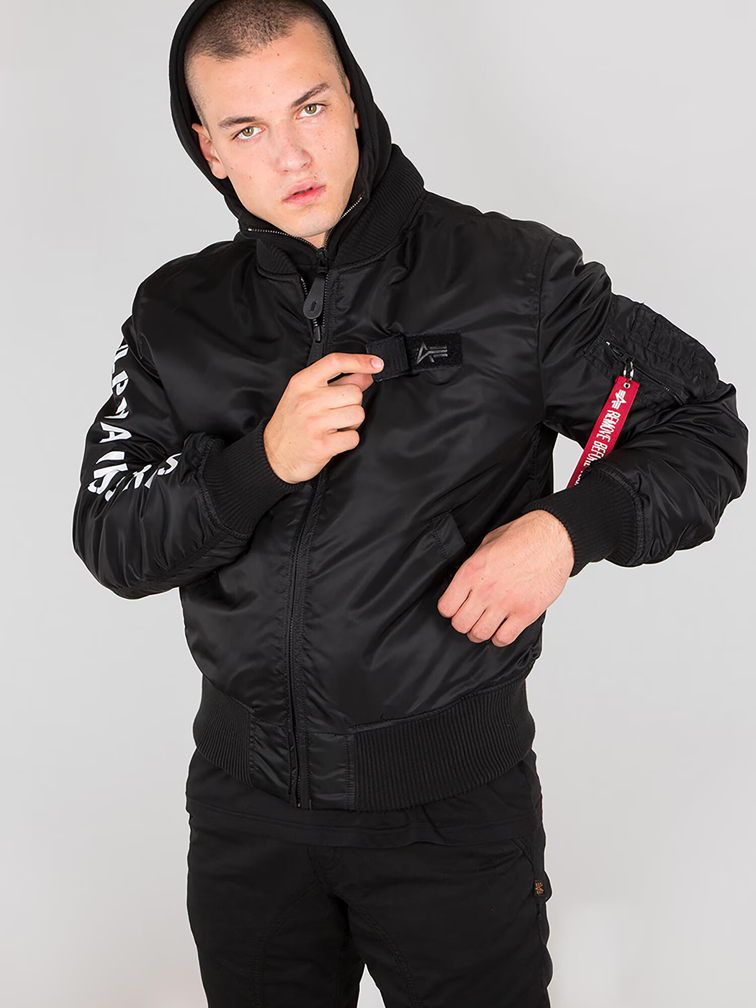 ALPHA INDUSTRIES Geacă de primăvară-toamnă 'MA-1 D-Tec SE' negru / alb - Pled.ro