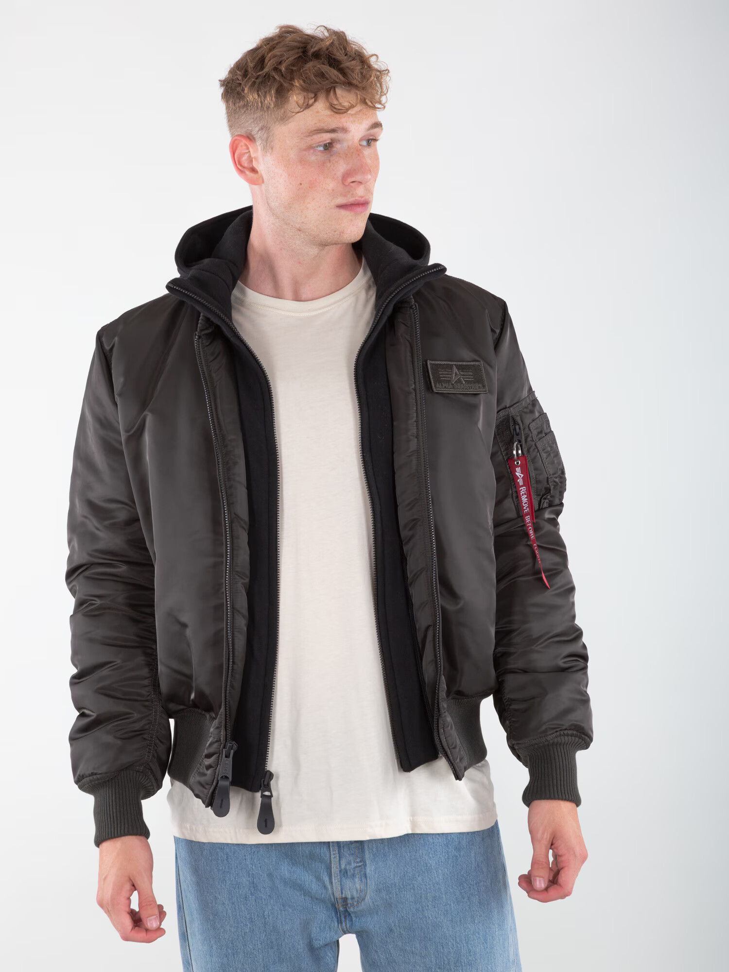 ALPHA INDUSTRIES Geacă de primăvară-toamnă 'MA-1 D-Tec' verde / roșu / negru / alb - Pled.ro