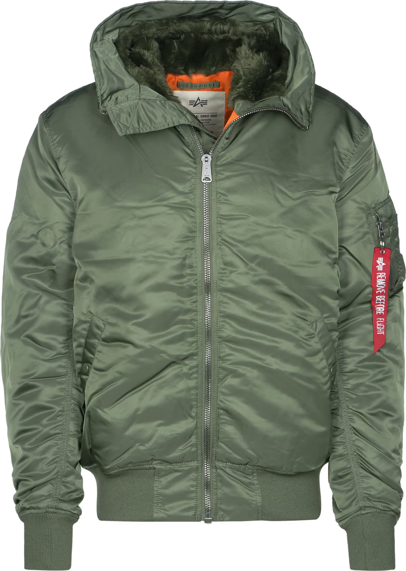 ALPHA INDUSTRIES Geacă de primăvară-toamnă 'MA-1' oliv / portocaliu / roșu / alb - Pled.ro