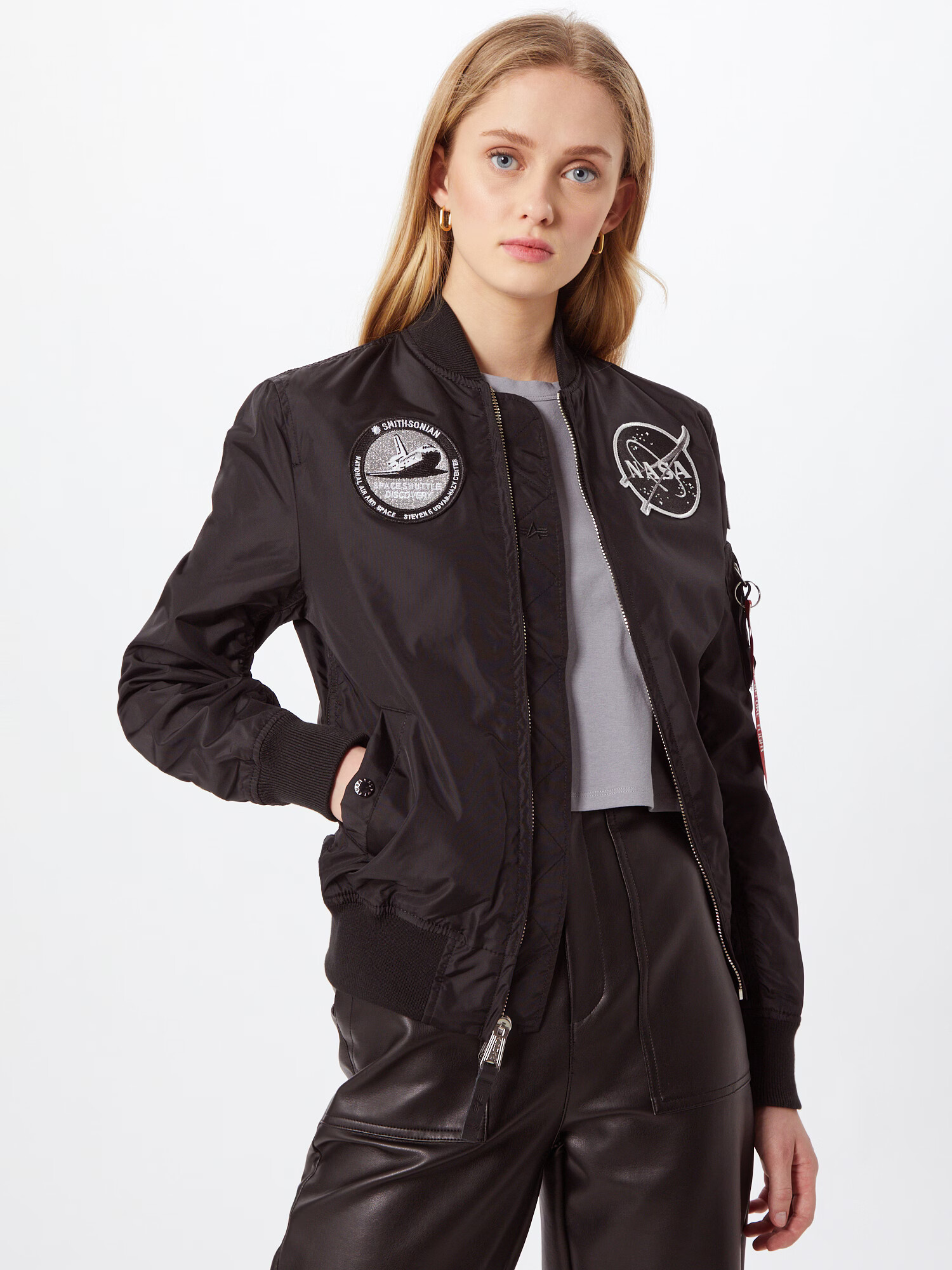 ALPHA INDUSTRIES Geacă de primăvară-toamnă ' MA-1 TT NASA Reversible W' negru / alb - Pled.ro