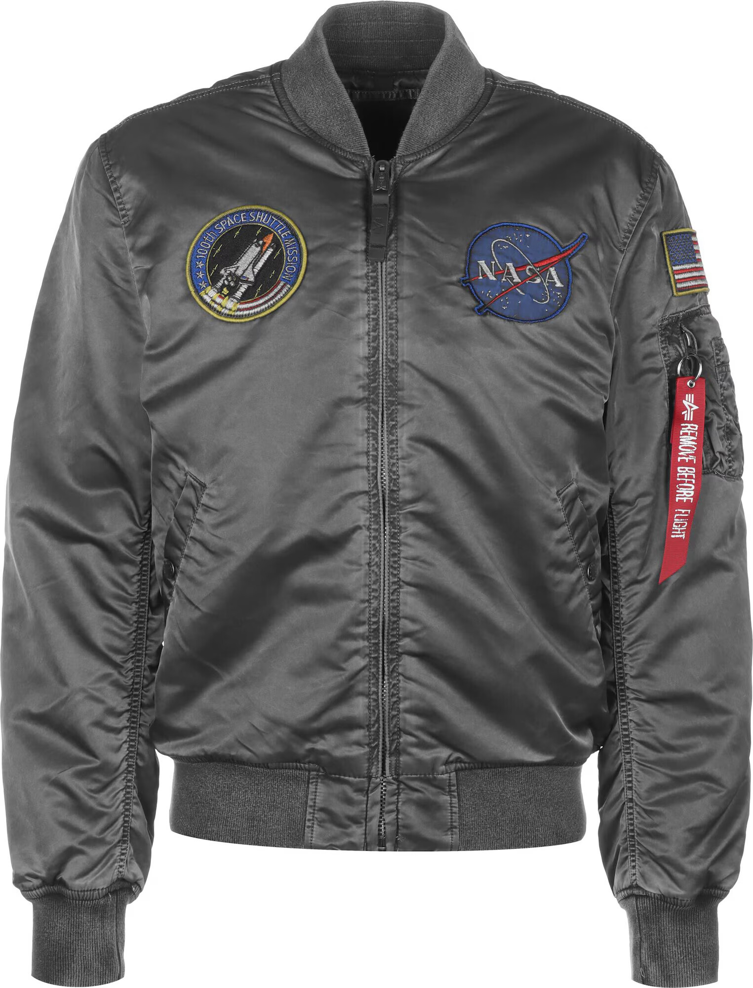 ALPHA INDUSTRIES Geacă de primăvară-toamnă 'MA-1 VF NASA' albastru / gri / roșu - Pled.ro