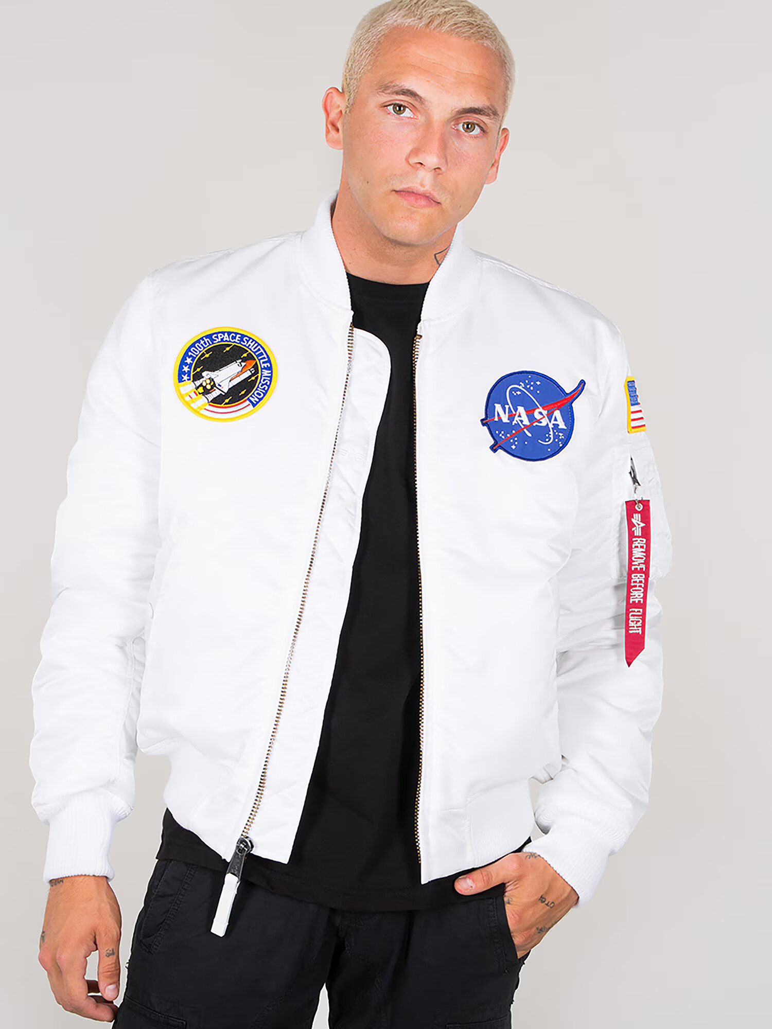 ALPHA INDUSTRIES Geacă de primăvară-toamnă 'MA-1 VF NASA' mai multe culori / alb - Pled.ro