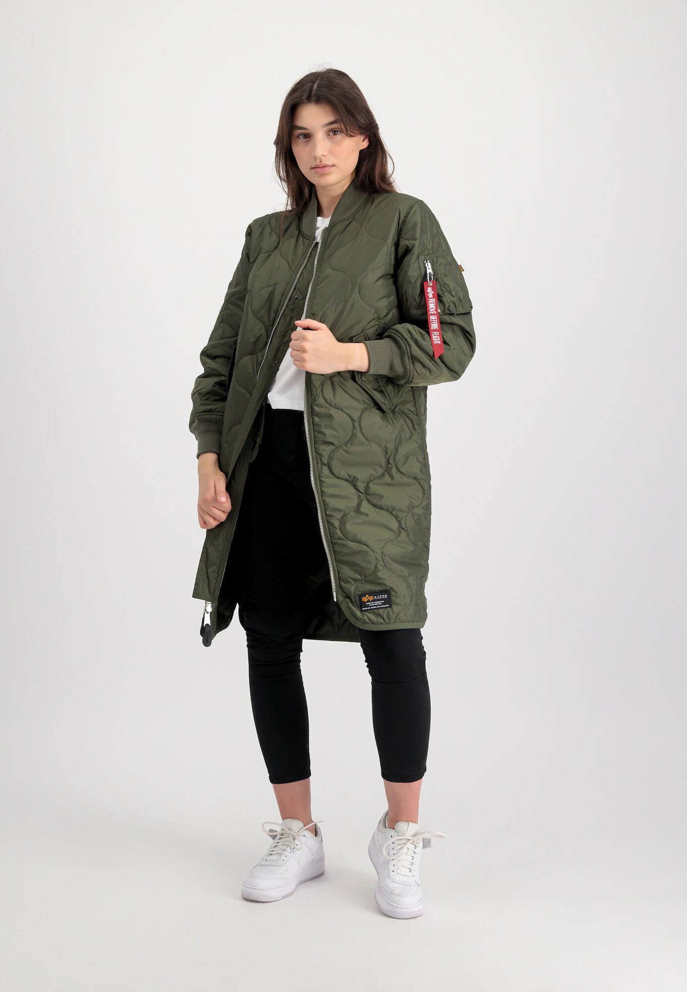 ALPHA INDUSTRIES Palton de primăvară-toamnă oliv / sângeriu / alb - Pled.ro