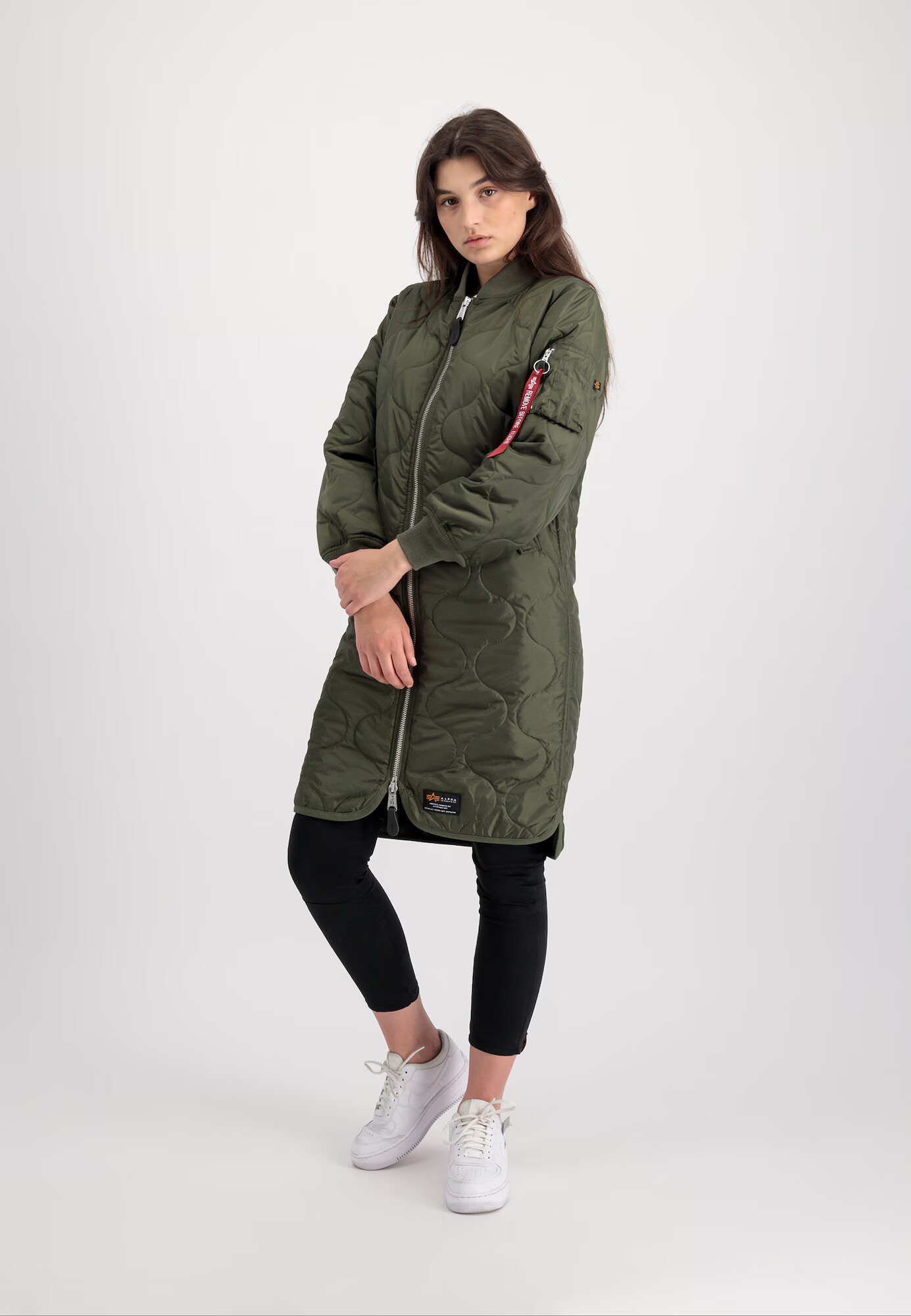 ALPHA INDUSTRIES Palton de primăvară-toamnă oliv / sângeriu / alb - Pled.ro