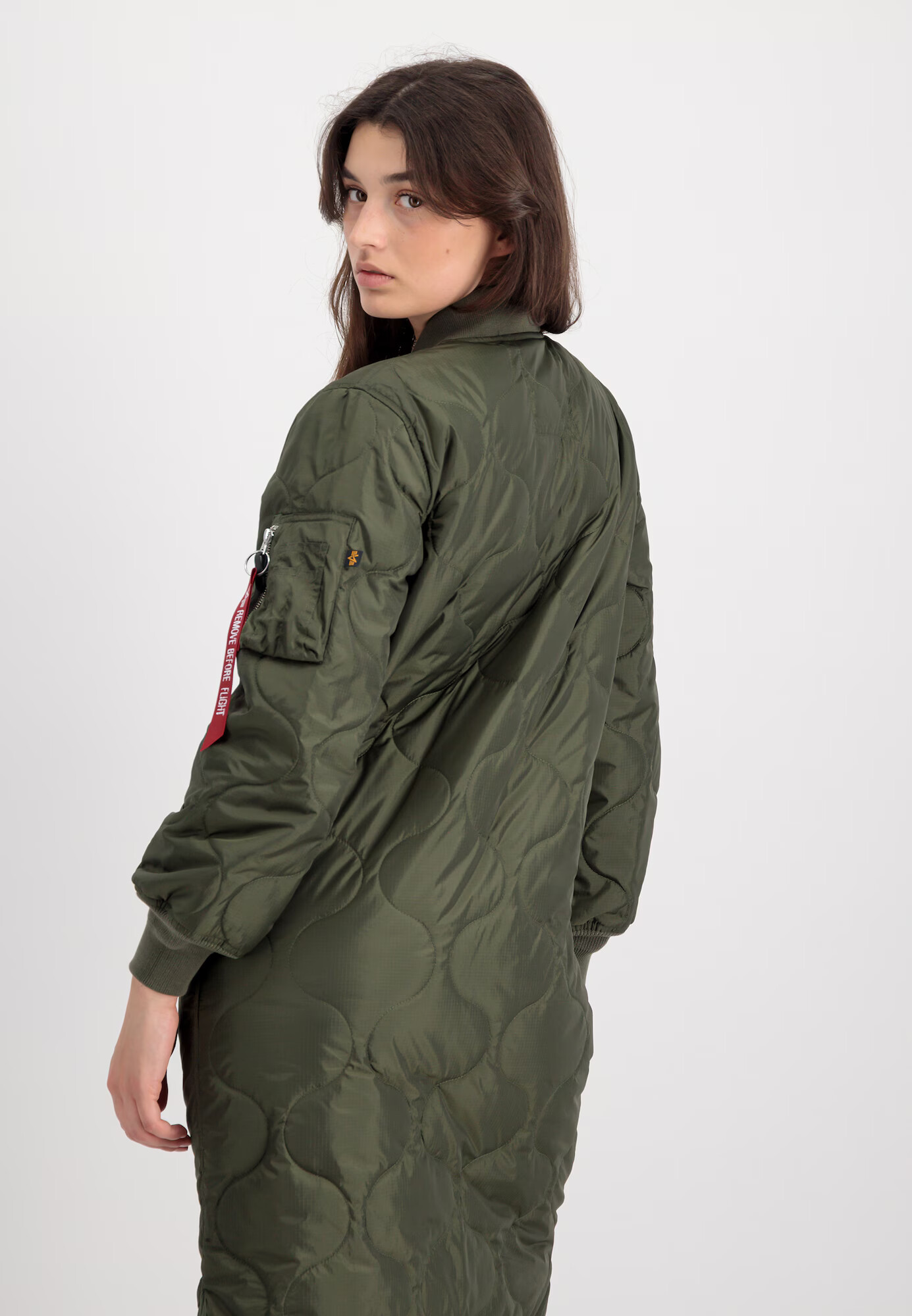 ALPHA INDUSTRIES Palton de primăvară-toamnă oliv / sângeriu / alb - Pled.ro