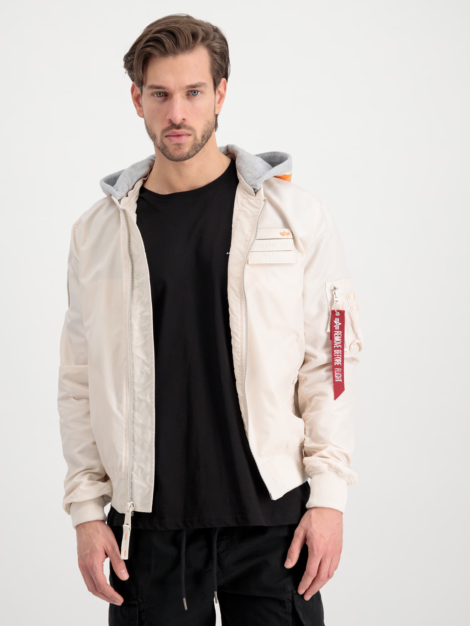 ALPHA INDUSTRIES Geacă de primăvară-toamnă portocaliu deschis / roșu vin / alb - Pled.ro