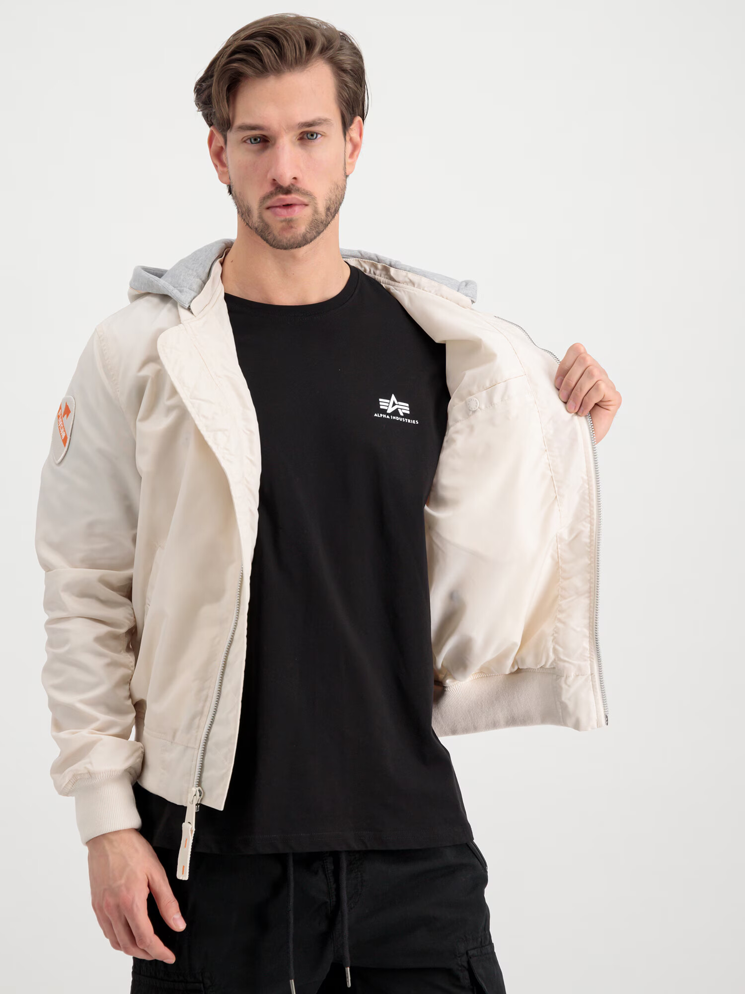 ALPHA INDUSTRIES Geacă de primăvară-toamnă portocaliu deschis / roșu vin / alb - Pled.ro