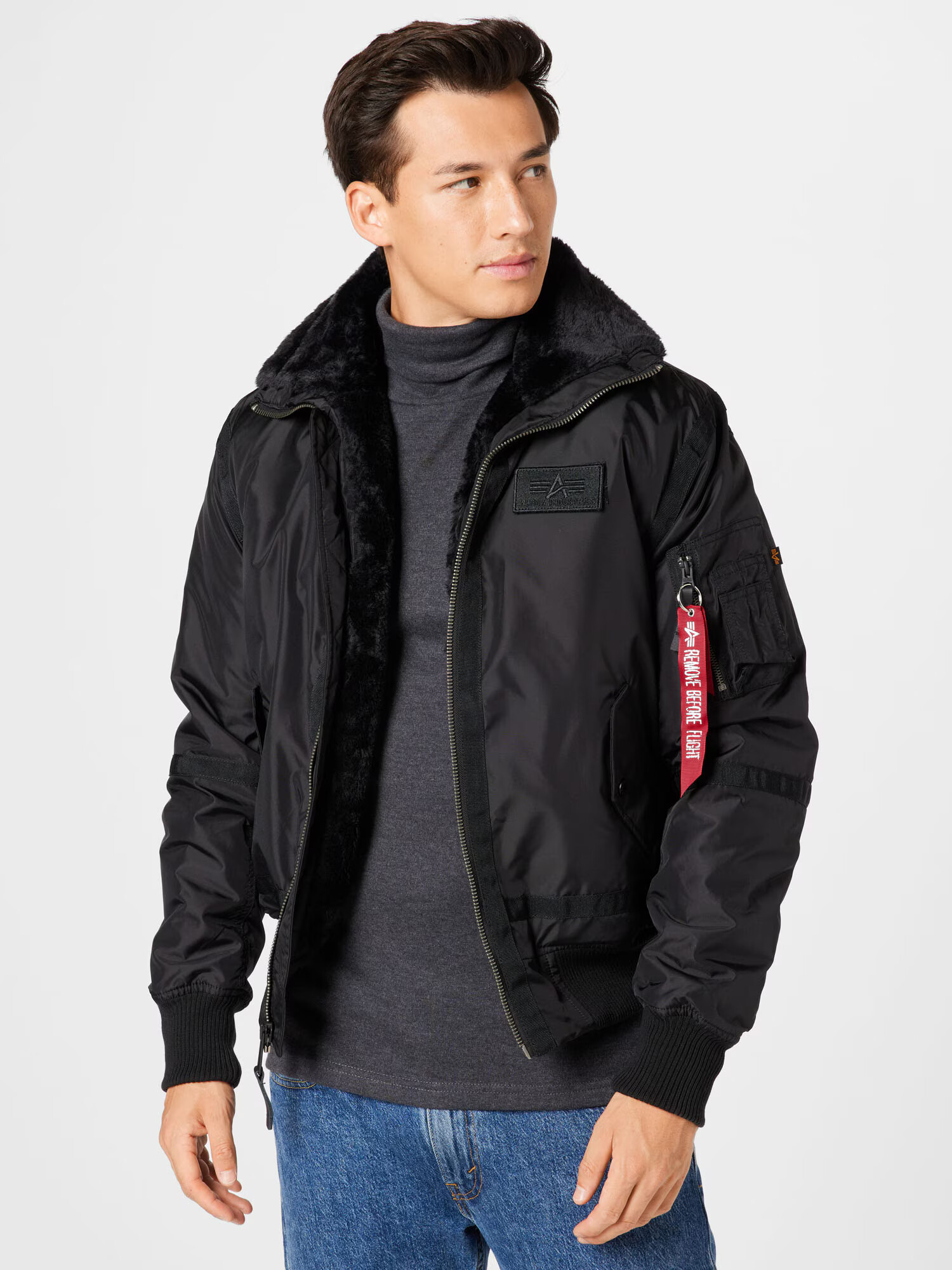 ALPHA INDUSTRIES Geacă de primăvară-toamnă roșu / negru / alb - Pled.ro